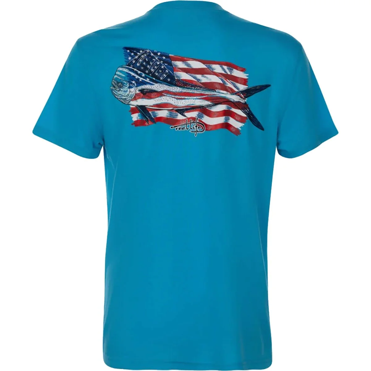 Reel Life Neptune Ocean Washed USA Mahi T-Shirt - Horizon Blue - Image 3