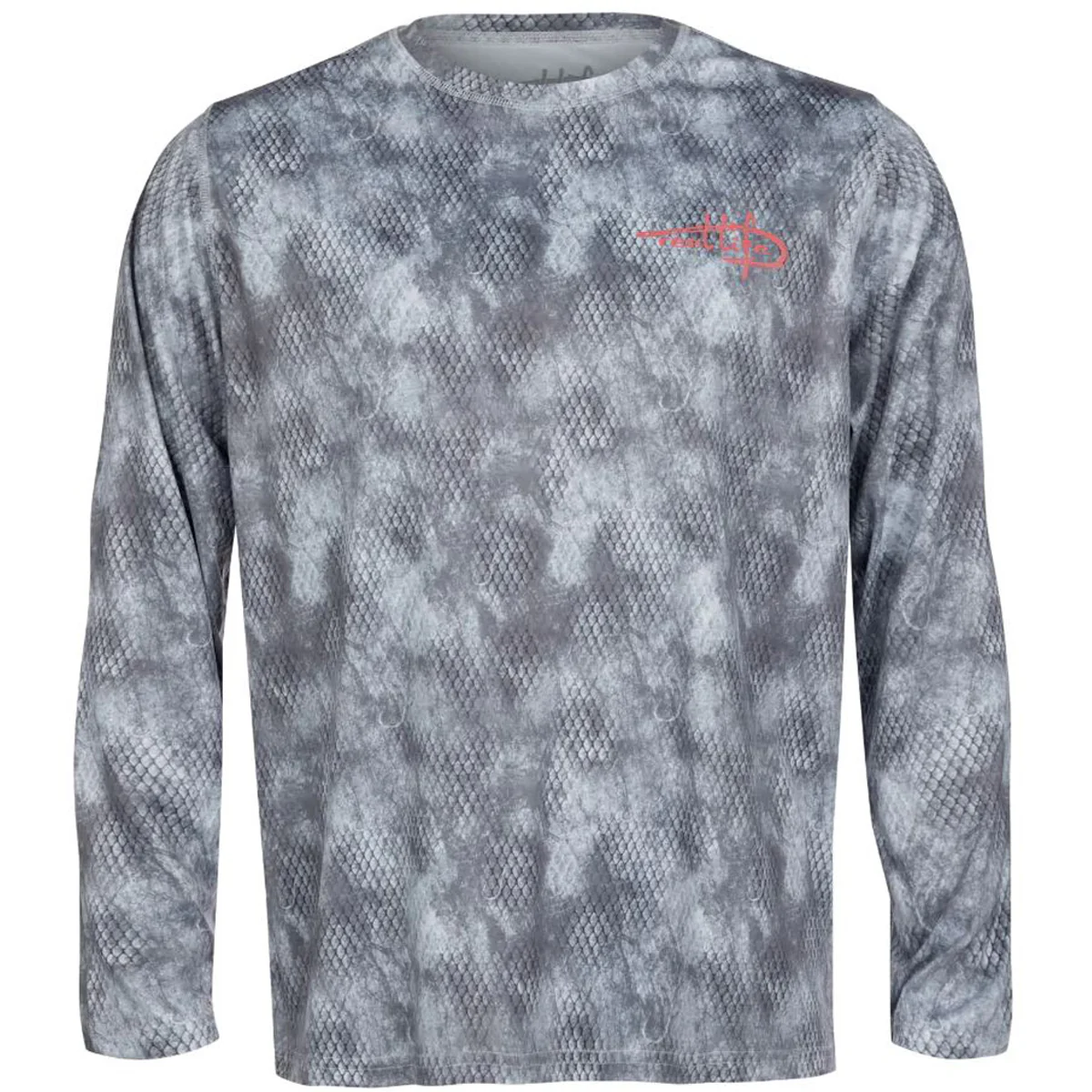 Reel Life Sliced Sunset Hook Grunge AOP UV Long Sleeve T-Shirt - Silver Filigree