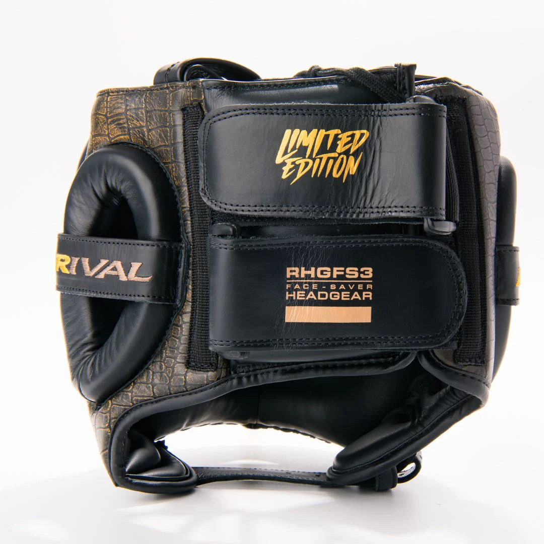 Rival Boxing Guerrero Facesaver Headgear, Crocodile/Black - Image 3