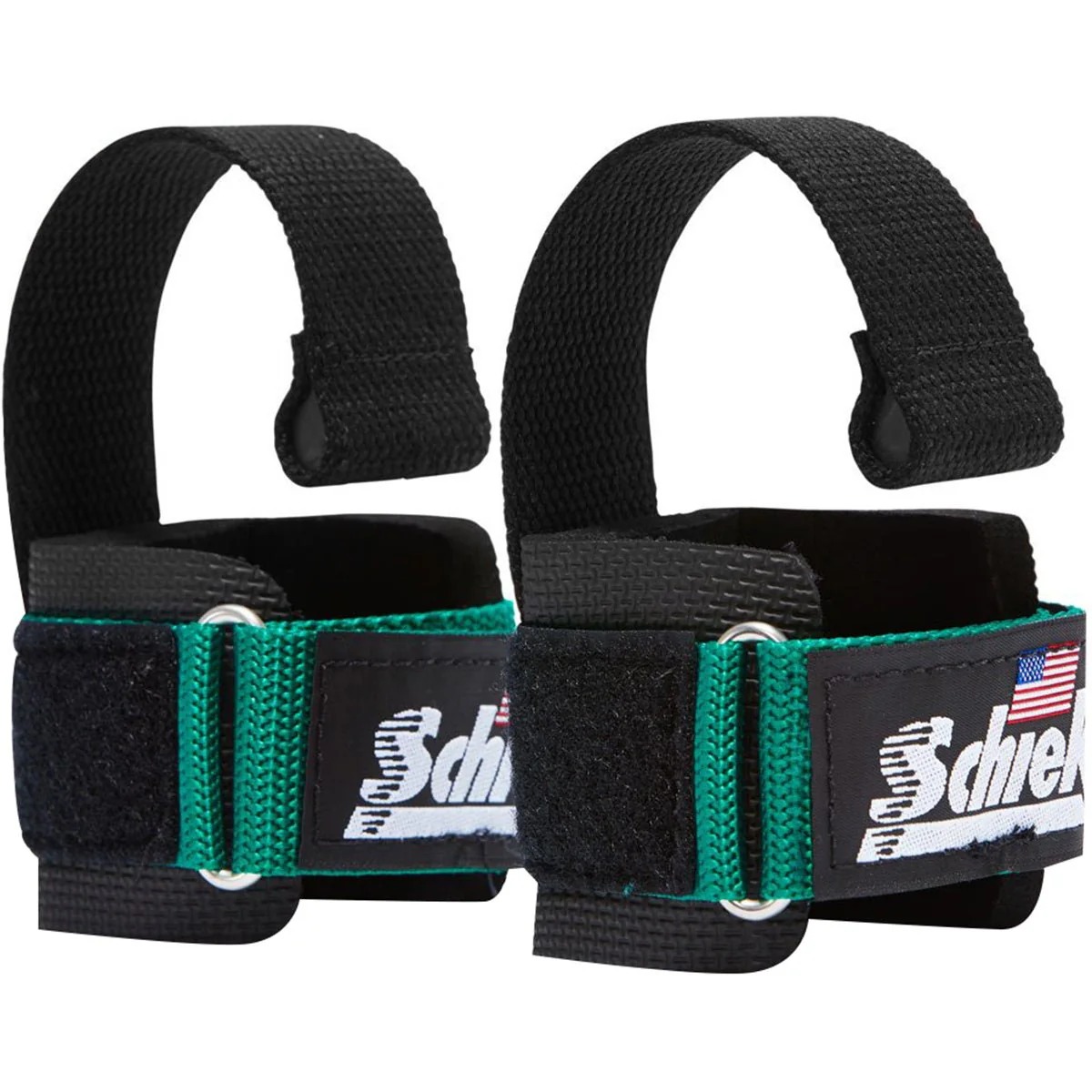 Schiek Sports Model 1000-DLS Deluxe Dowel Lifting Straps - Green