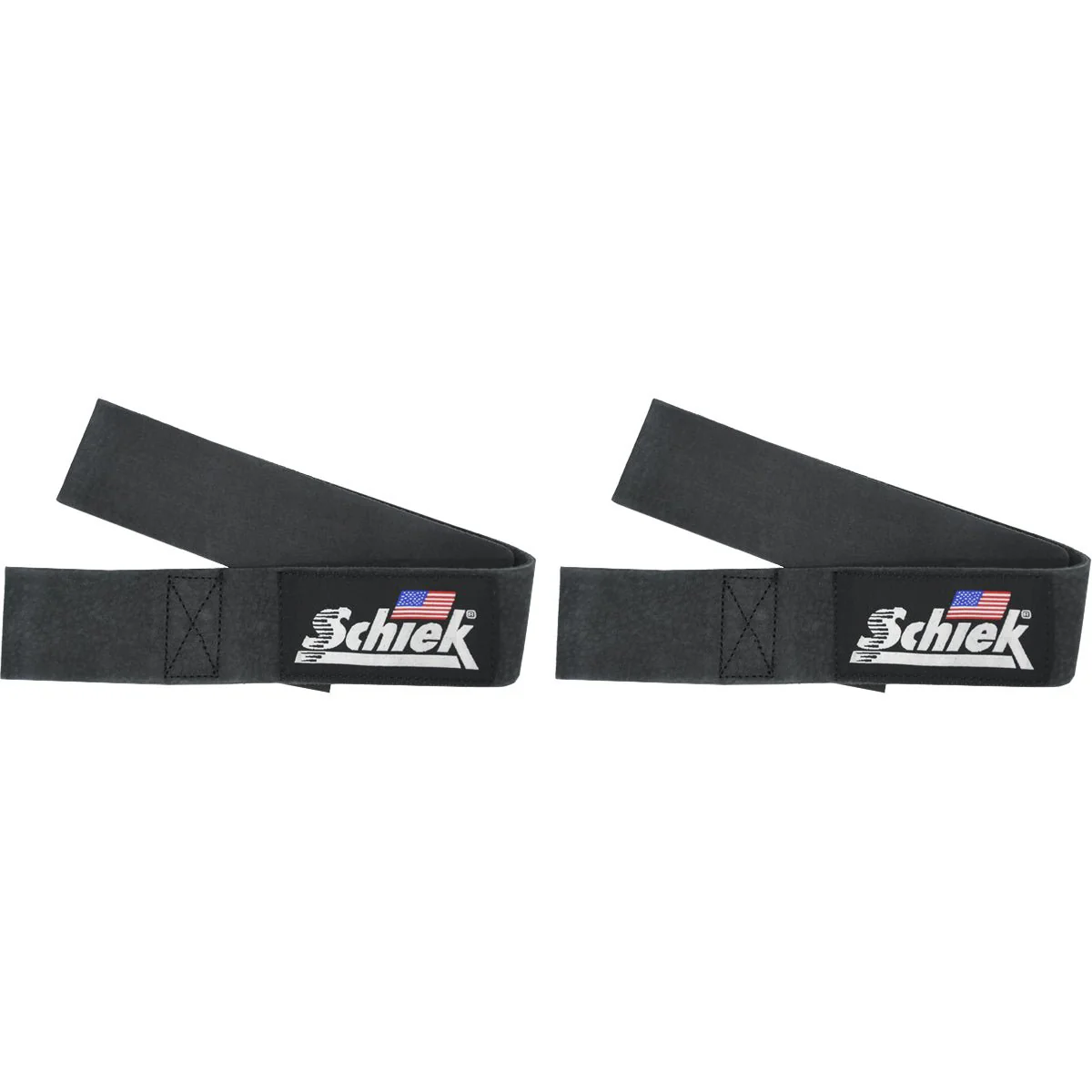 Schiek Sports Model 1000LLS Leather Weight Lifting Straps - Black