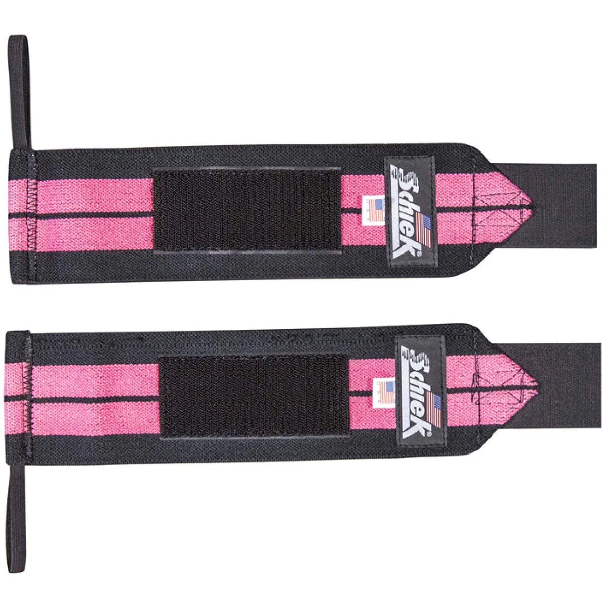 Schiek Sports Model 1112 Heavy Duty 12" Wrist Wraps - Pink/Black - Image 2