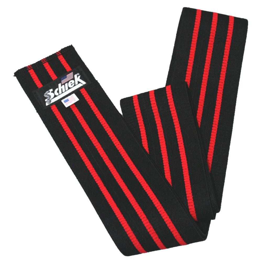 Schiek Sports Model 1178 Black Line 78" Knee Wraps - Black/Red - Image 2