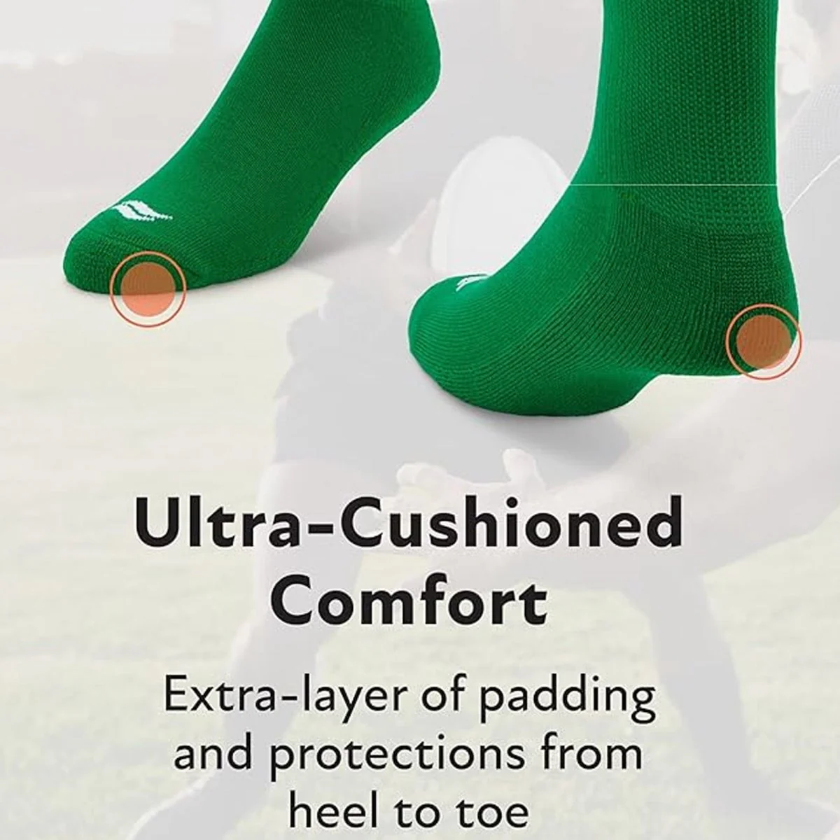 Sof Sole All Sport Over-The-Calf Team Athletic Performance Socks, Kelly Green, Small 13-14Y, 2 Pair - Image 2