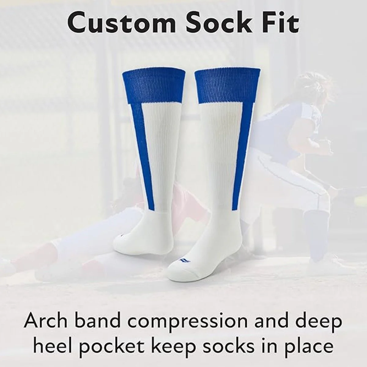 Sof Sole Baseball/Softball Over-The-Calf Team Athletic Performance Socks, White/Black Stirrup, Small 13-14Y, 2 Pair - Image 2