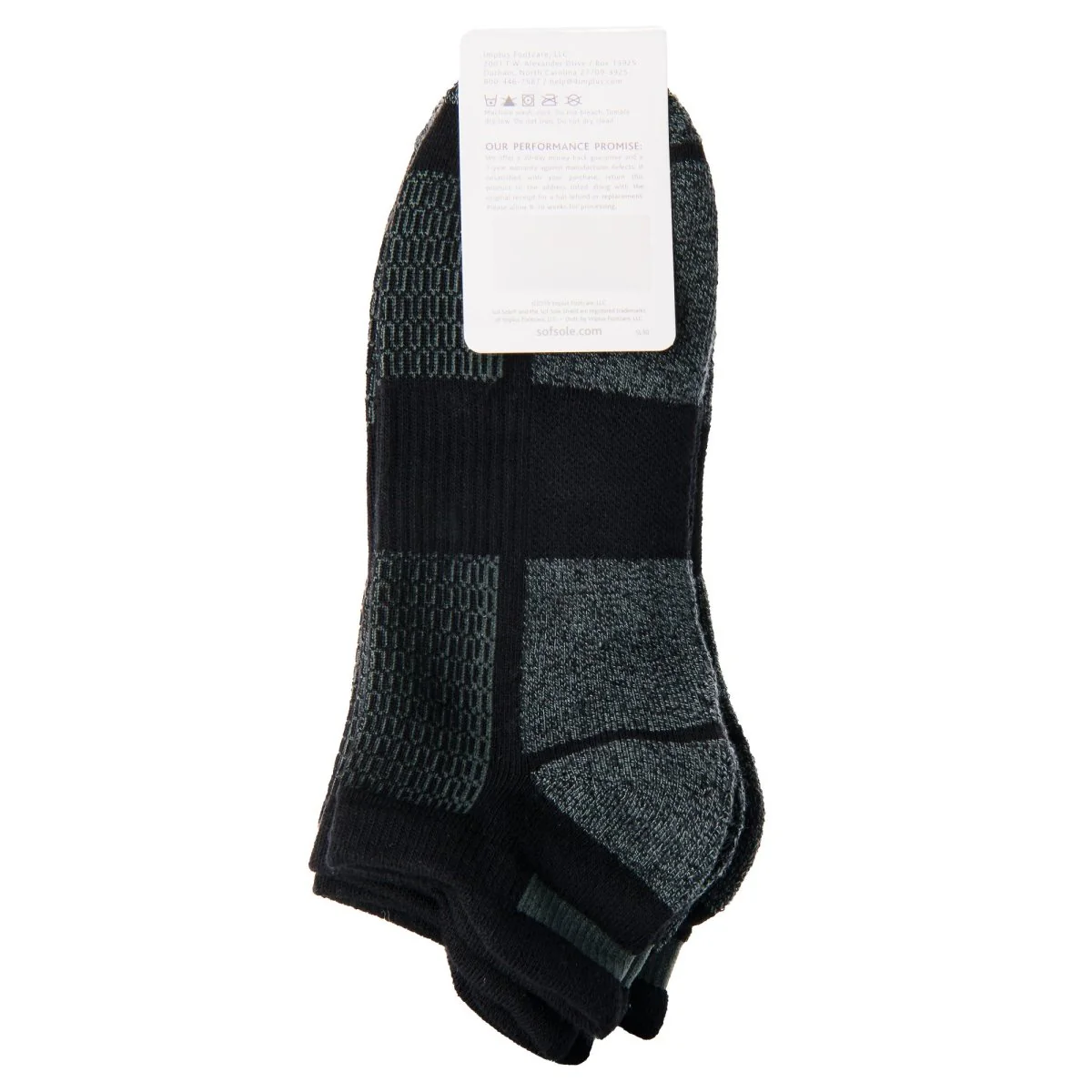 Sof Sole Lifestyle Bamboo No Show Athletic Socks, Black, Large, 6 Pair - Image 3