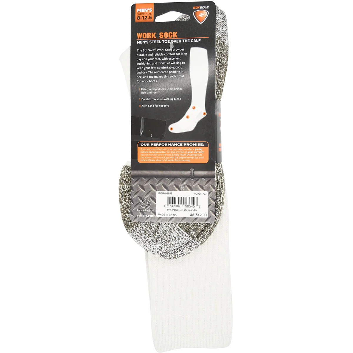 Sof Sole Men's Steel Toe Over the Calf Work Socks - Image 4