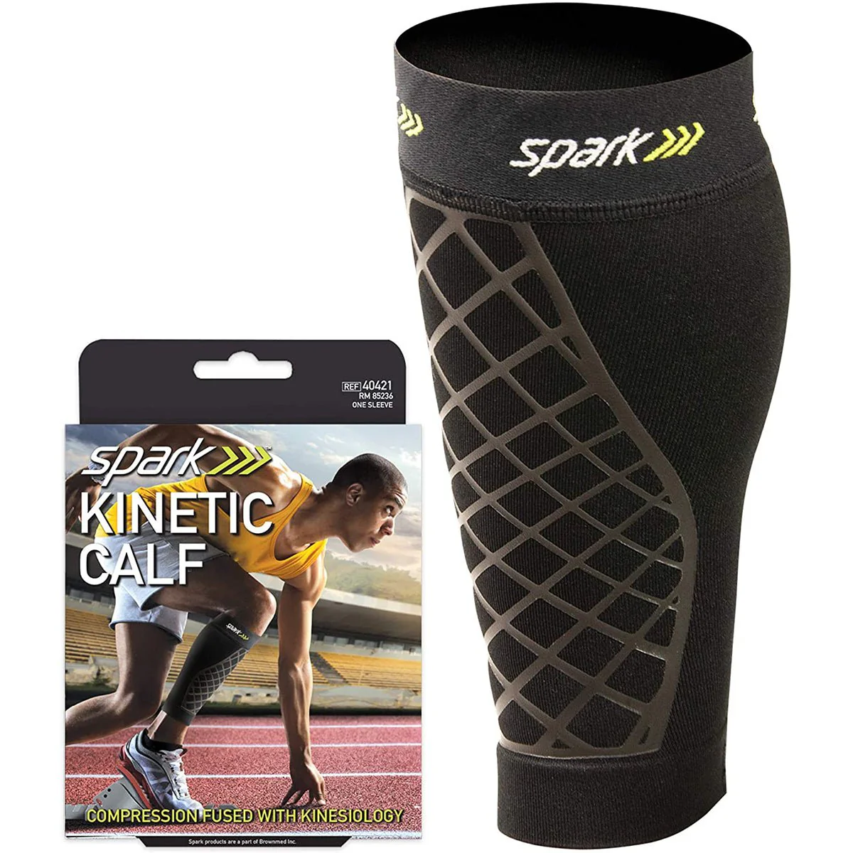 Spark Kinetic Calf Sleeve - Compression Support with Embedded Kinesiology Tape