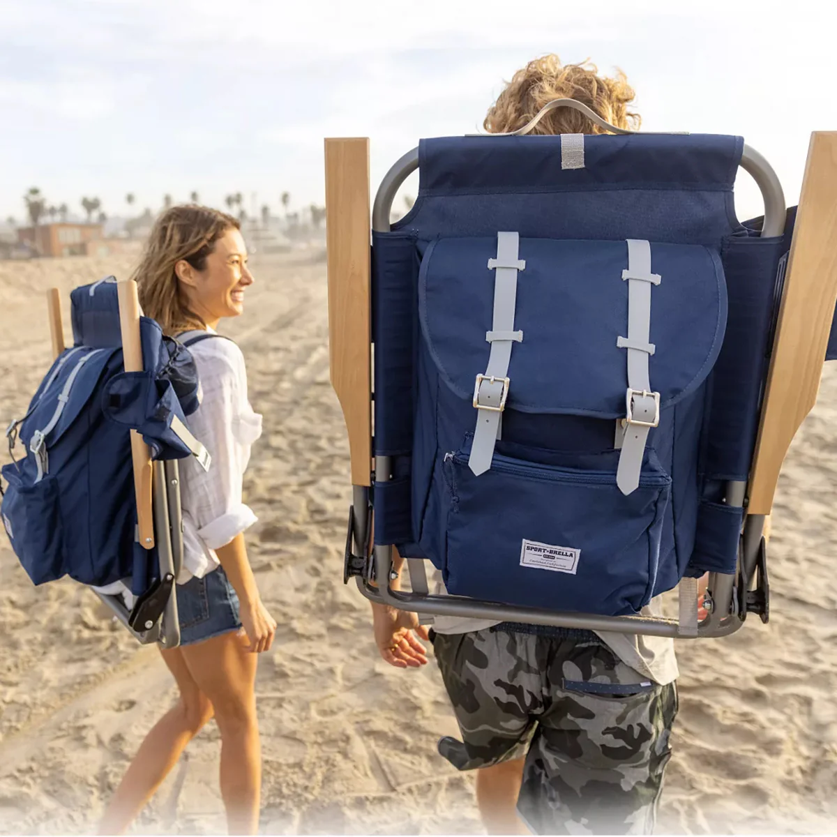 Sport-Brella SunSoul Folding Backpack Beach Chair - Navy - Image 6