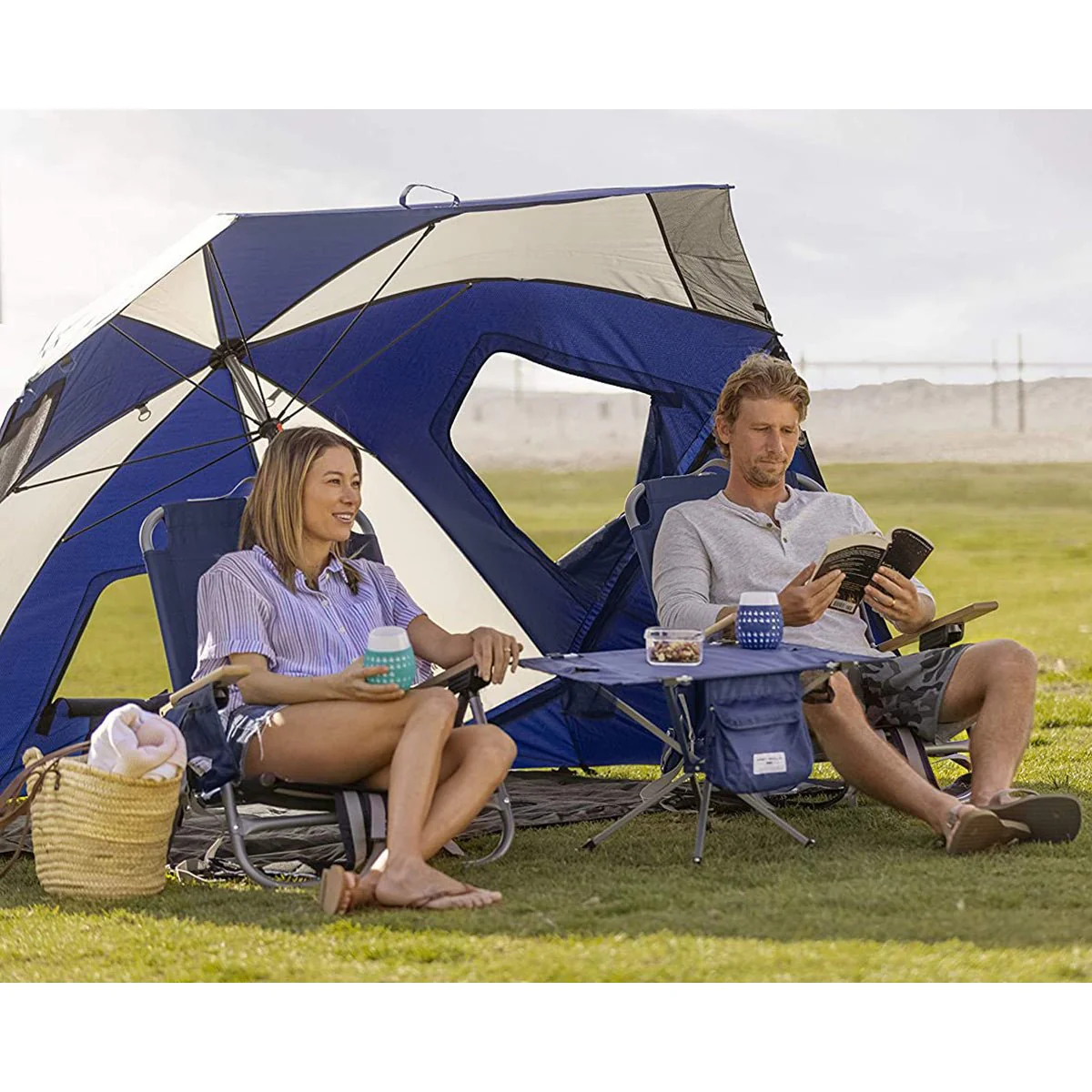 Sport-Brella Sunsoul UPF 50+ Umbrella Shelter - Navy - Image 3
