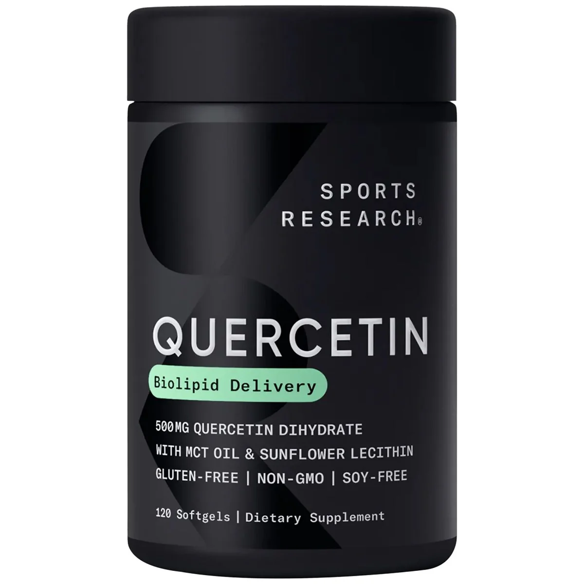 Sports Research Quercetin with Coconut MCT Oil Dietary Supplement - 120 Softgels
