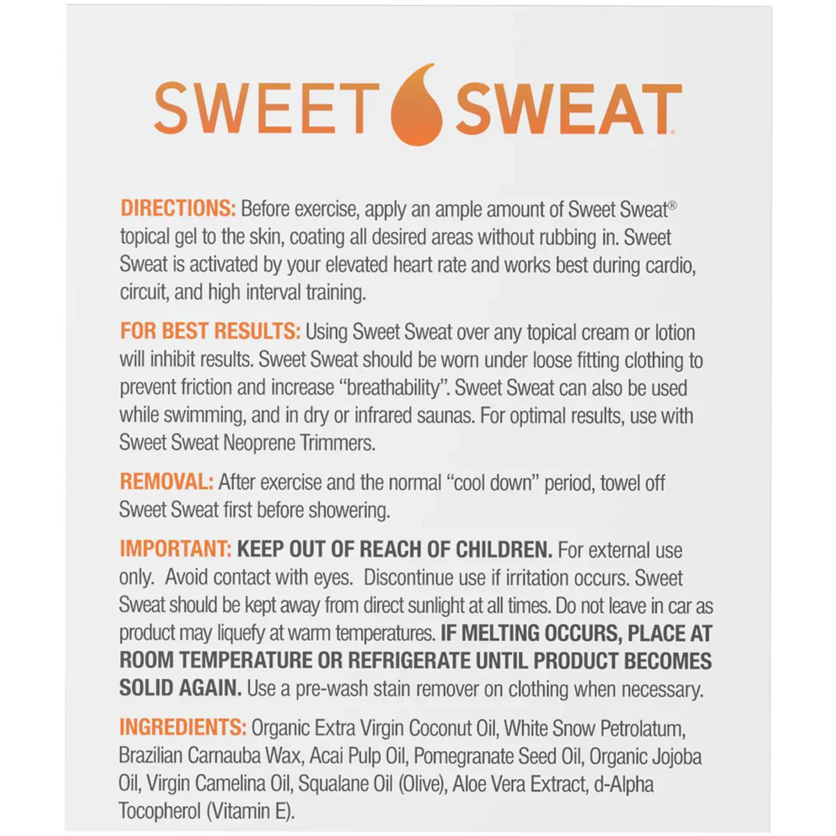Sports Research Sweet Sweat Topical Gel Travel Packets - Coconut - 20 Pack - Image 2