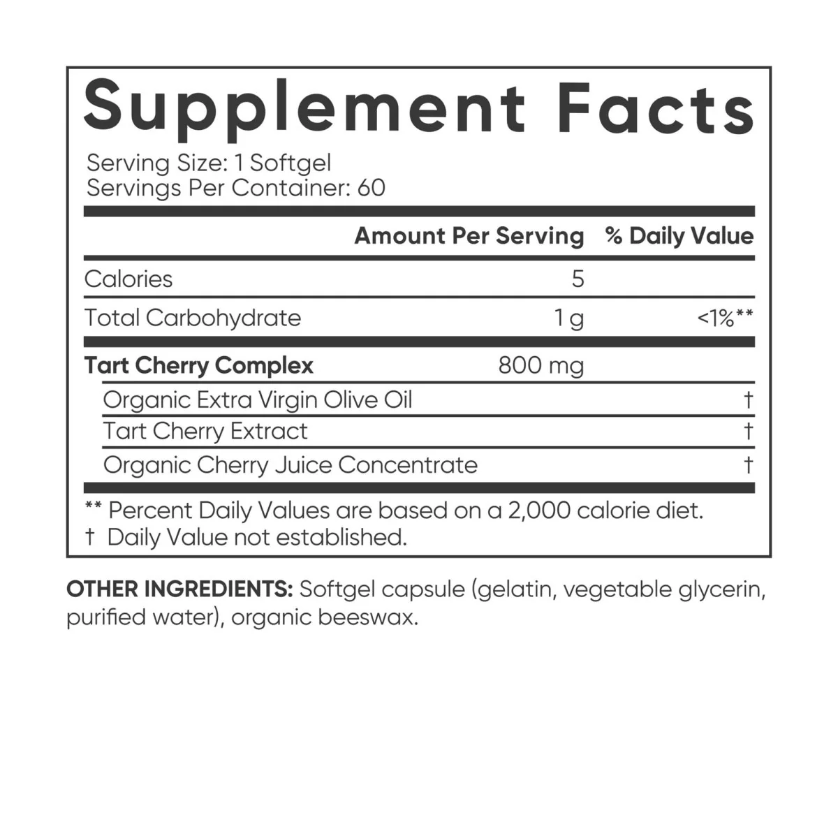 Sports Research Tart Cherry Concentrate Dietary Supplement - 60 Softgels - Image 2