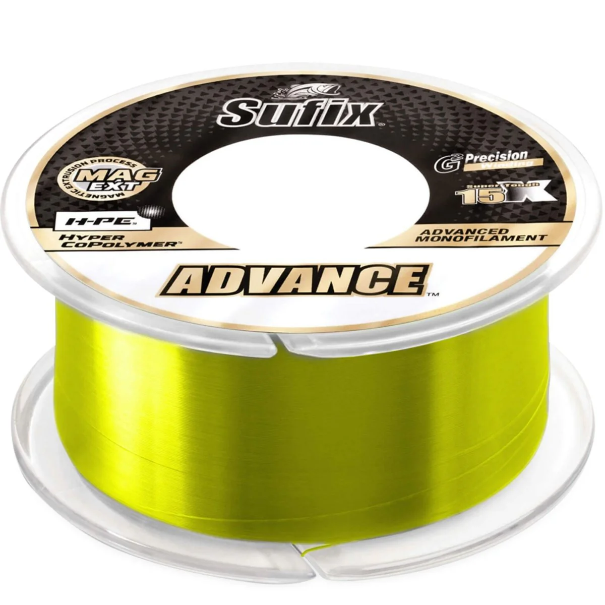Sufix Advance Monofilament Fishing Line, 330 Yds - Neon Lime