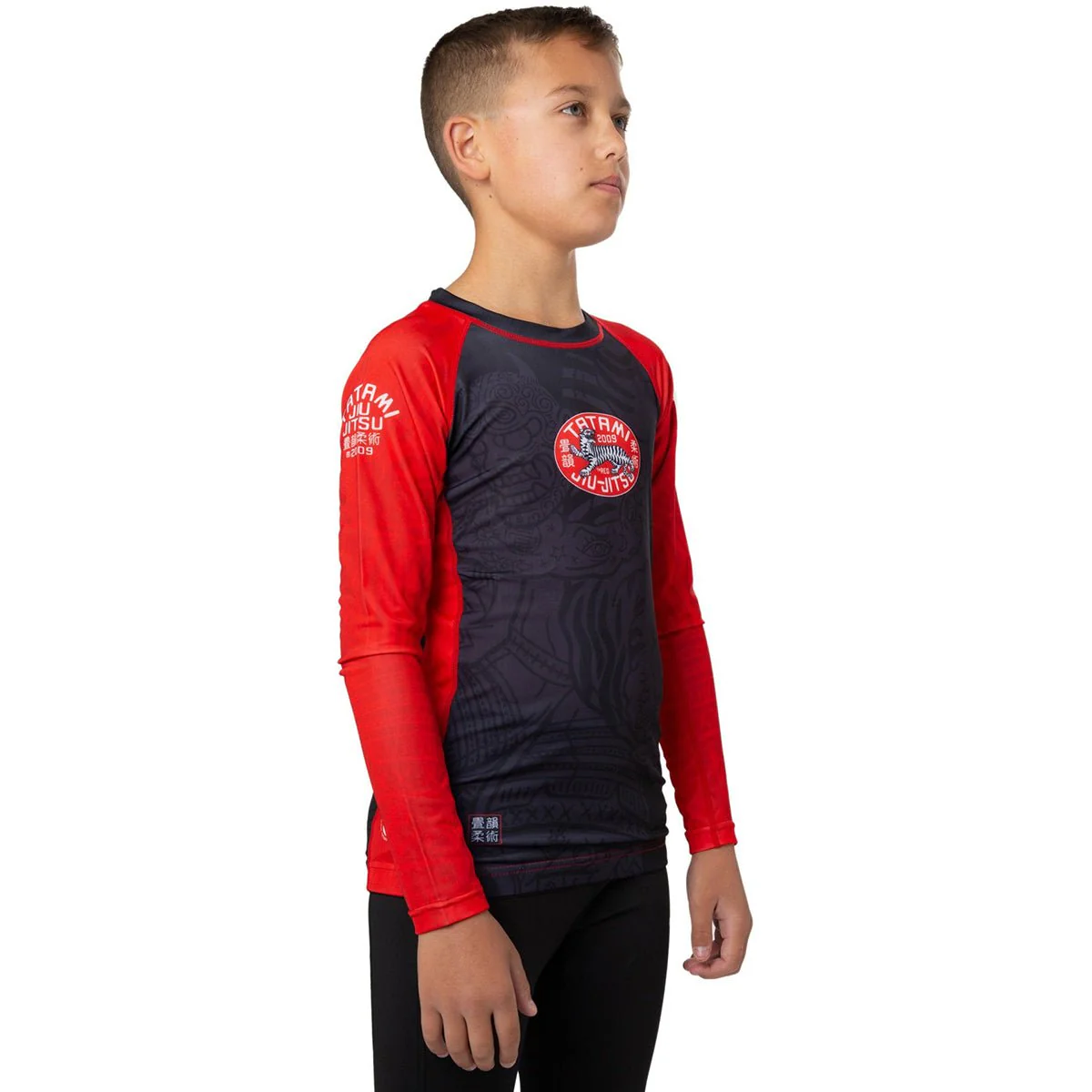 Tatami Fightwear Kid's Takedown Tiger Eco Tech Recycled Rashguard - Black - Image 3