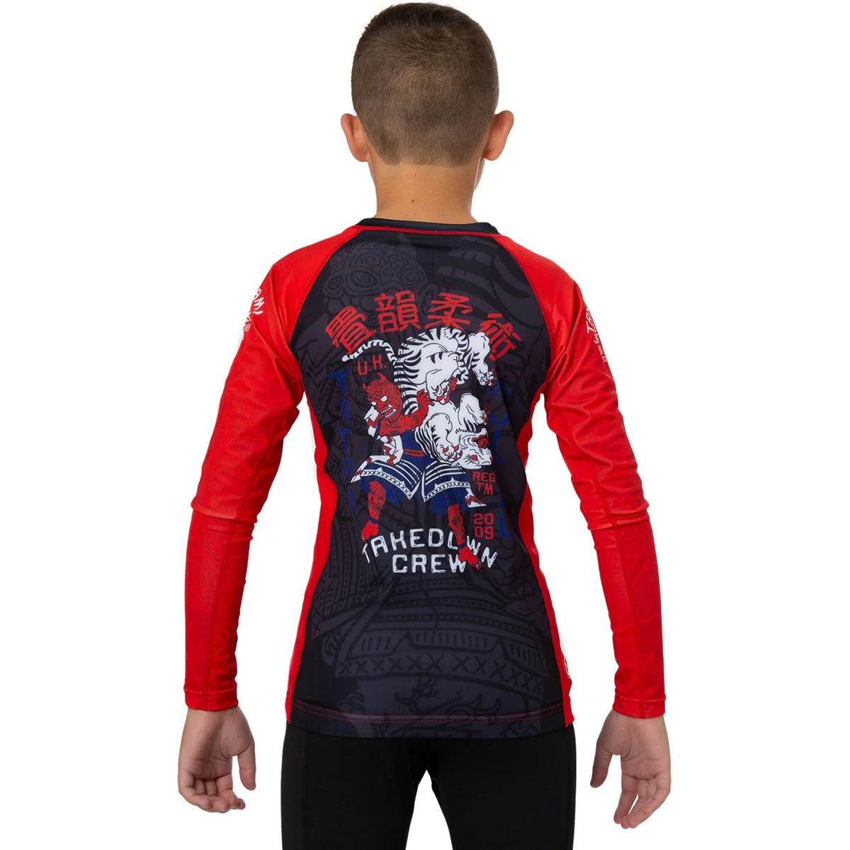 Tatami Fightwear Kid's Takedown Tiger Eco Tech Recycled Rashguard - Black - Image 5