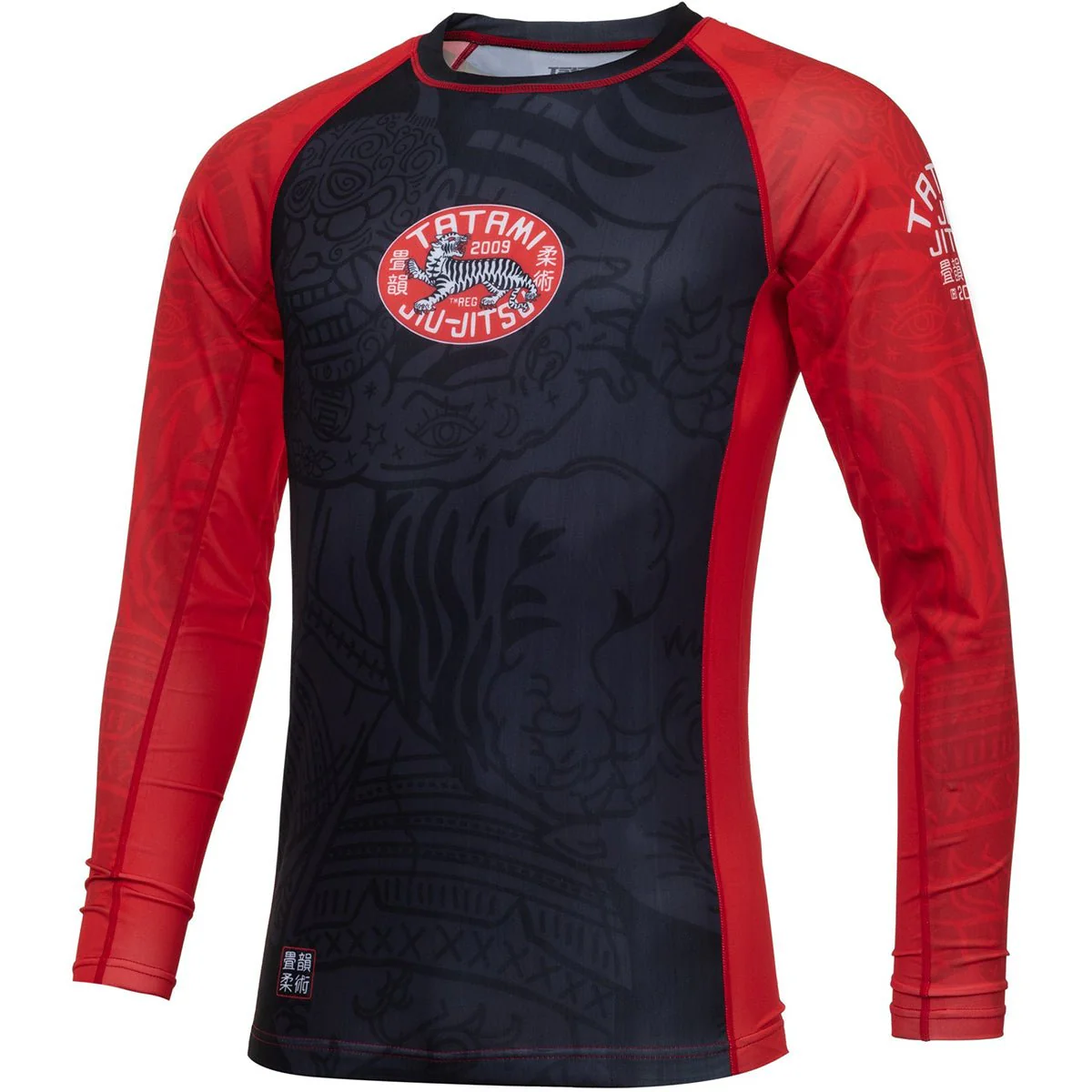 Tatami Fightwear Takedown Tiger Eco Tech Recycled Long Sleeve Rashguard - Black - Image 2