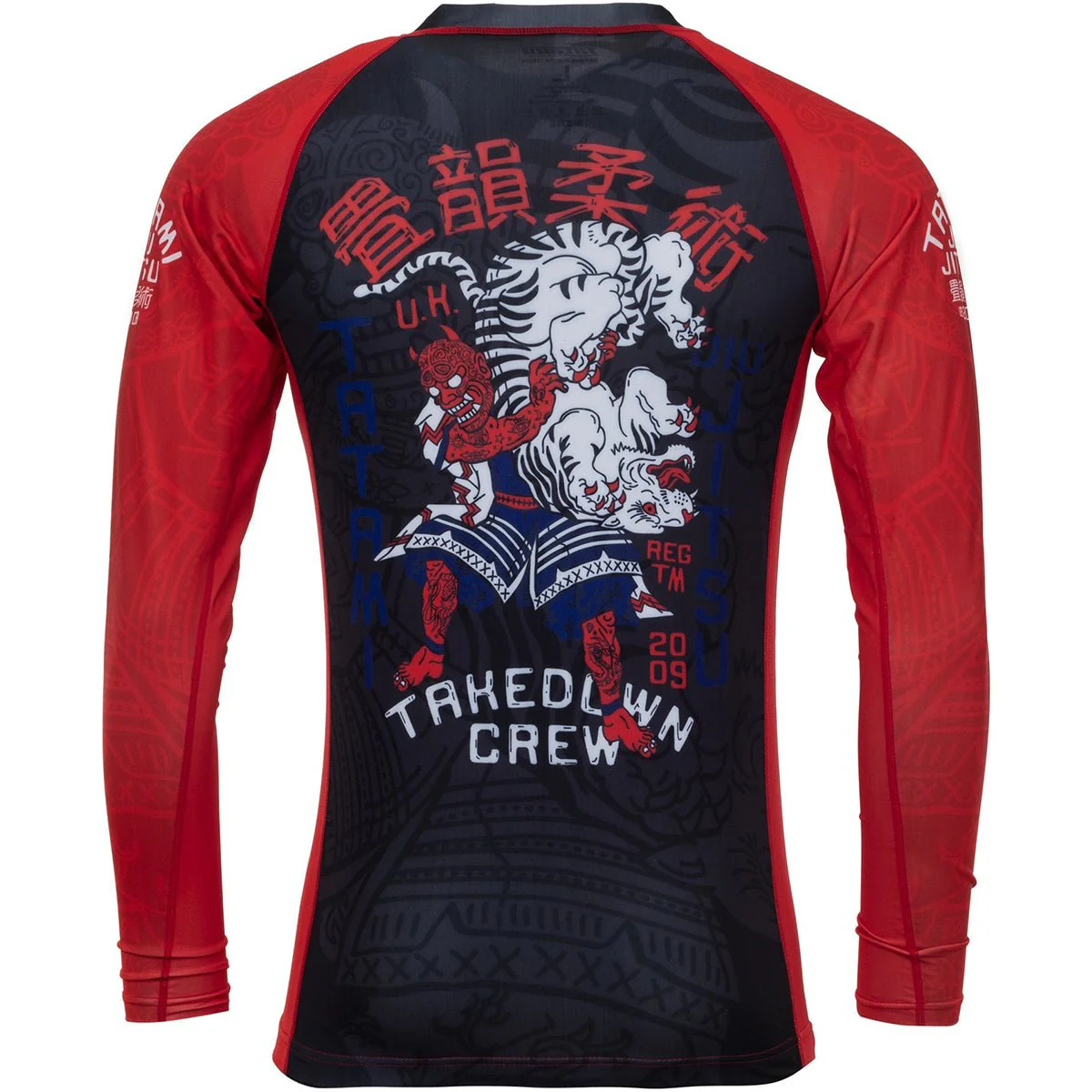 Tatami Fightwear Takedown Tiger Eco Tech Recycled Long Sleeve Rashguard - Black - Image 4
