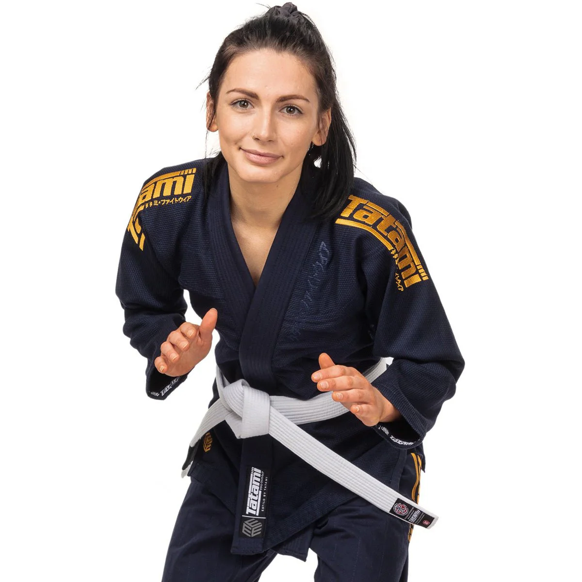 Tatami Fightwear Women's Estilo Black Label BJJ Gi - Gold/Navy