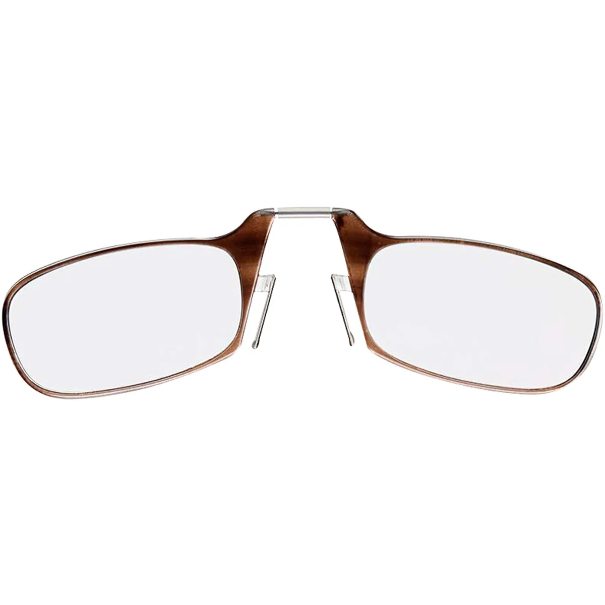 ThinOptics Armless Glasses with Universal Case - Brown Frame, White Pod - Image 3