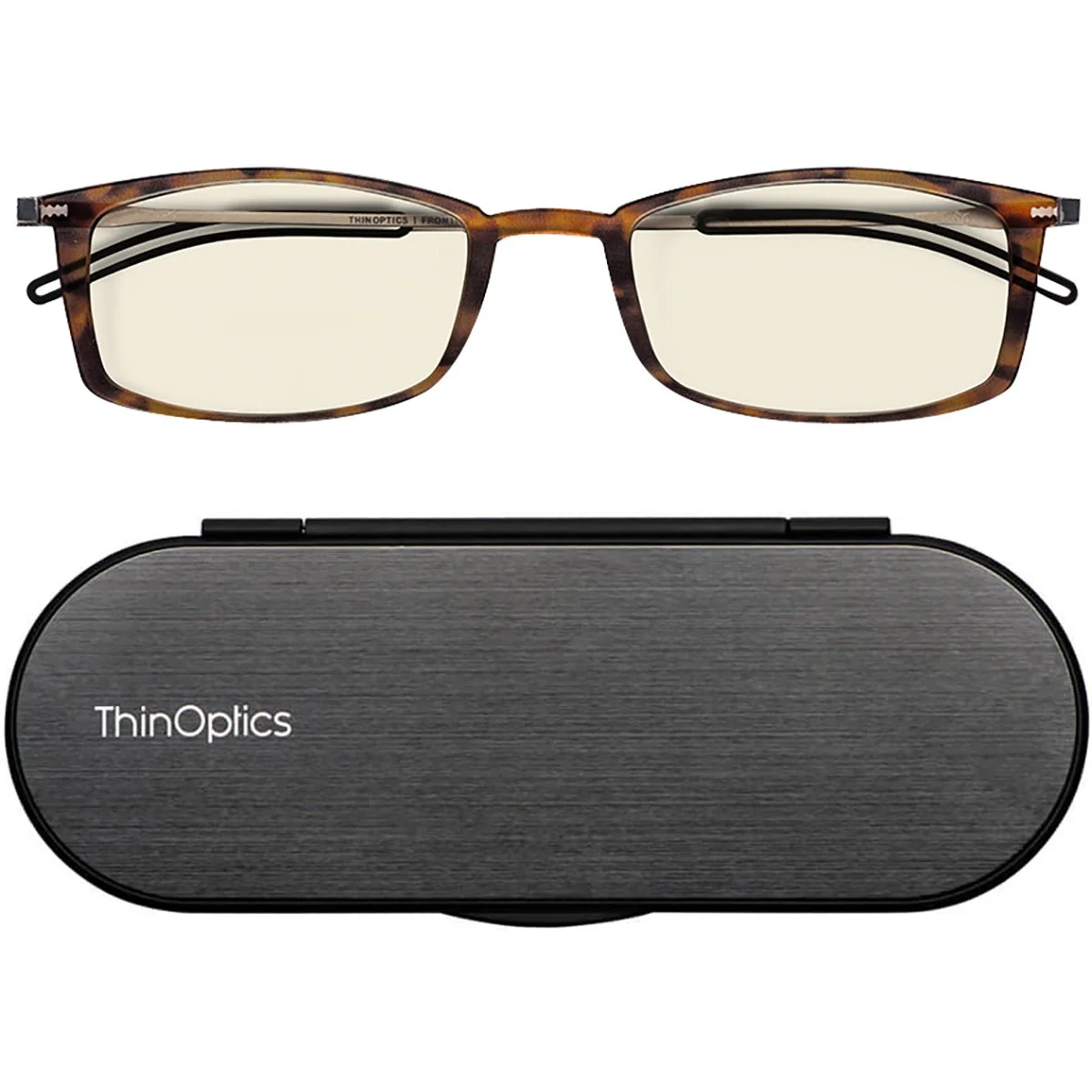 ThinOptics Brooklyn Blue Light Blocker Computer Reading Glasses with Milano Case - Image 2