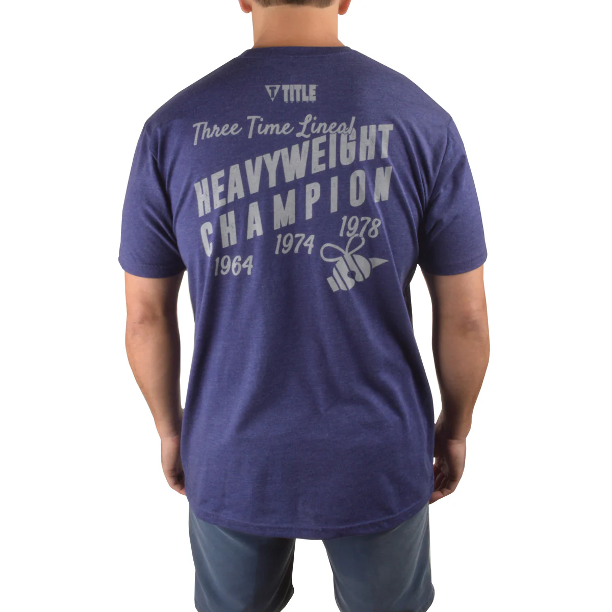 Title Boxing Ali Three Time Heavy Weight Champ Legacy T-Shirt - Royal Navy - Image 2