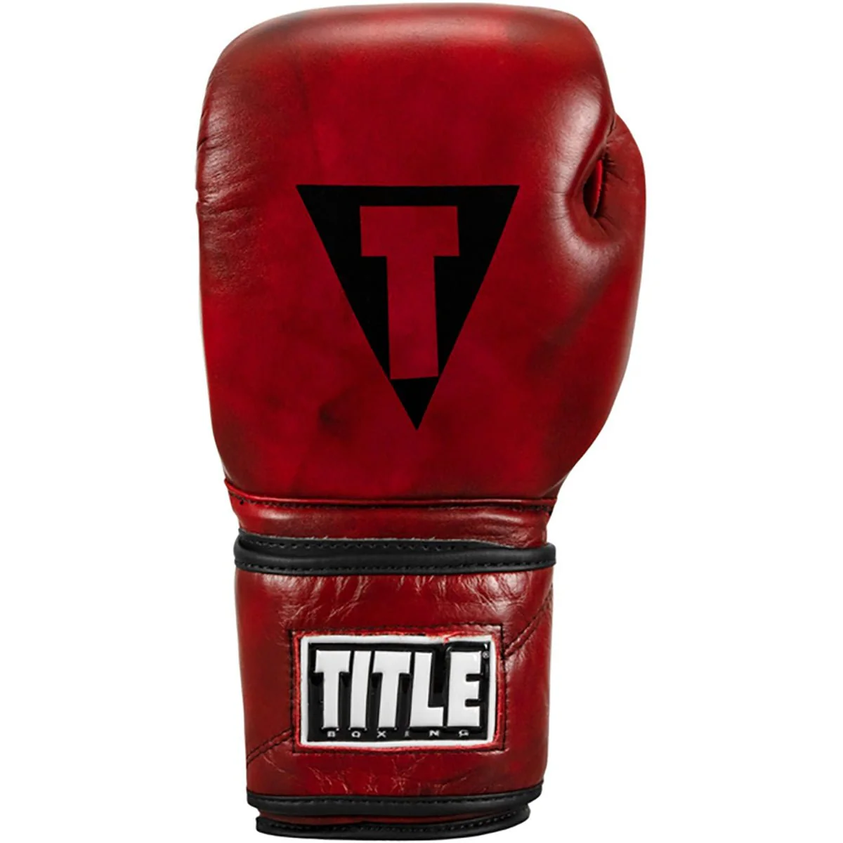 Title Boxing Blood Red Leather Hook and Loop Training Gloves - Red - Image 3