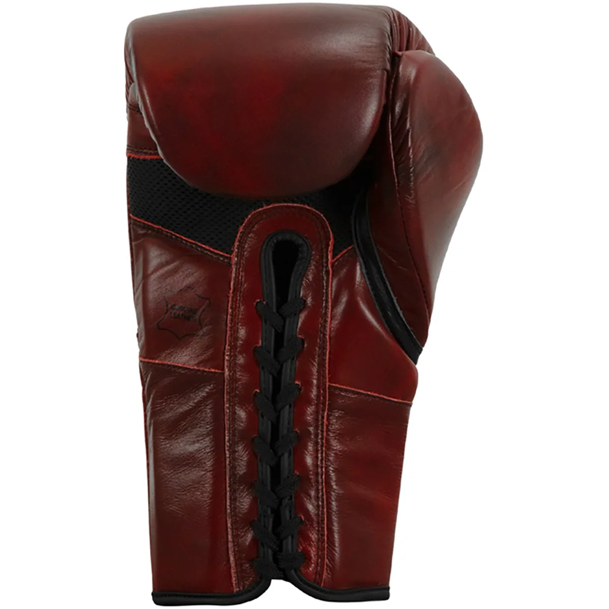 Title Boxing Blood Red Leather Lace Up Sparring Gloves - Image 4
