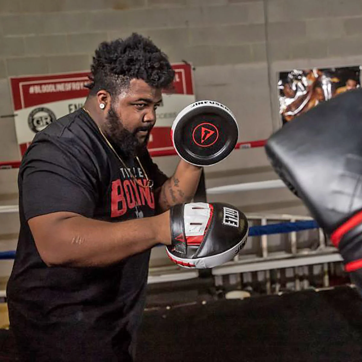 Title Boxing Infused Foam Punch Mitts 2.0 - Black/White/Red - Image 3