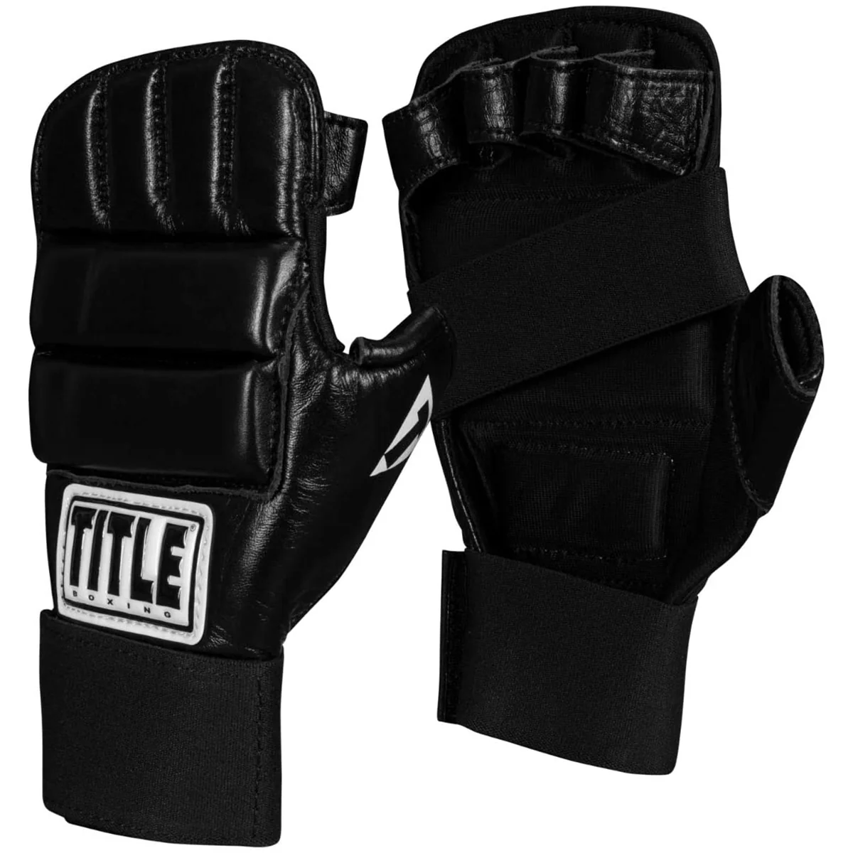Title Boxing Leather Super Speed Bag Gloves - Black