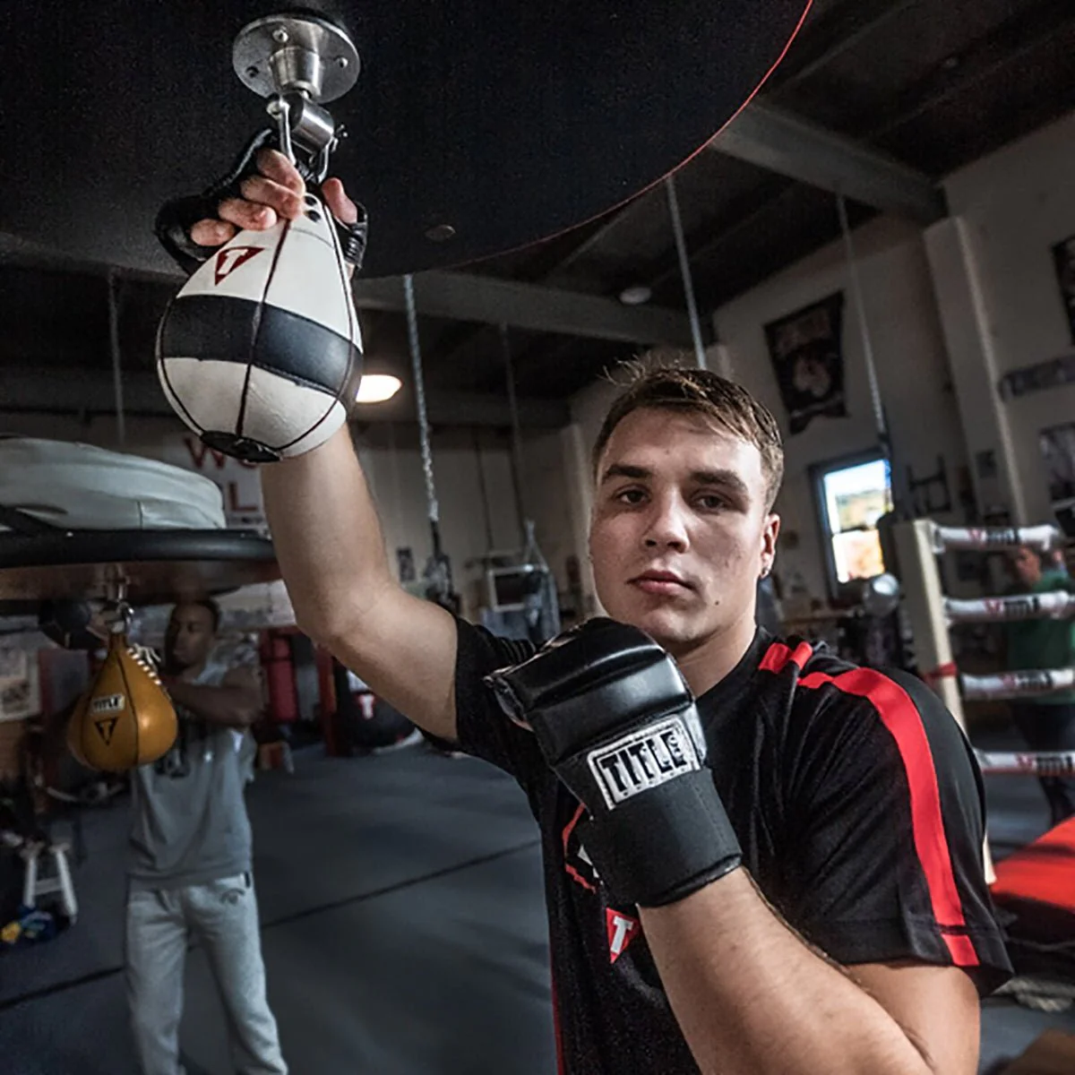 Title Boxing Leather Super Speed Bag Gloves - Black - Image 4