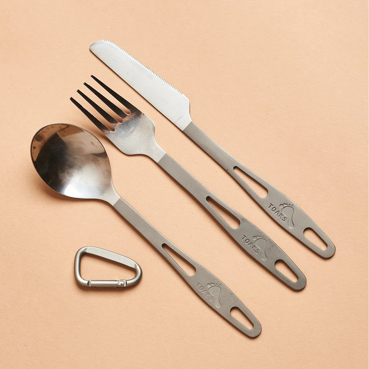 TOAKS Three-Piece Polished Head Titanium Cutlery Set with Matte Finish Handles - Image 3
