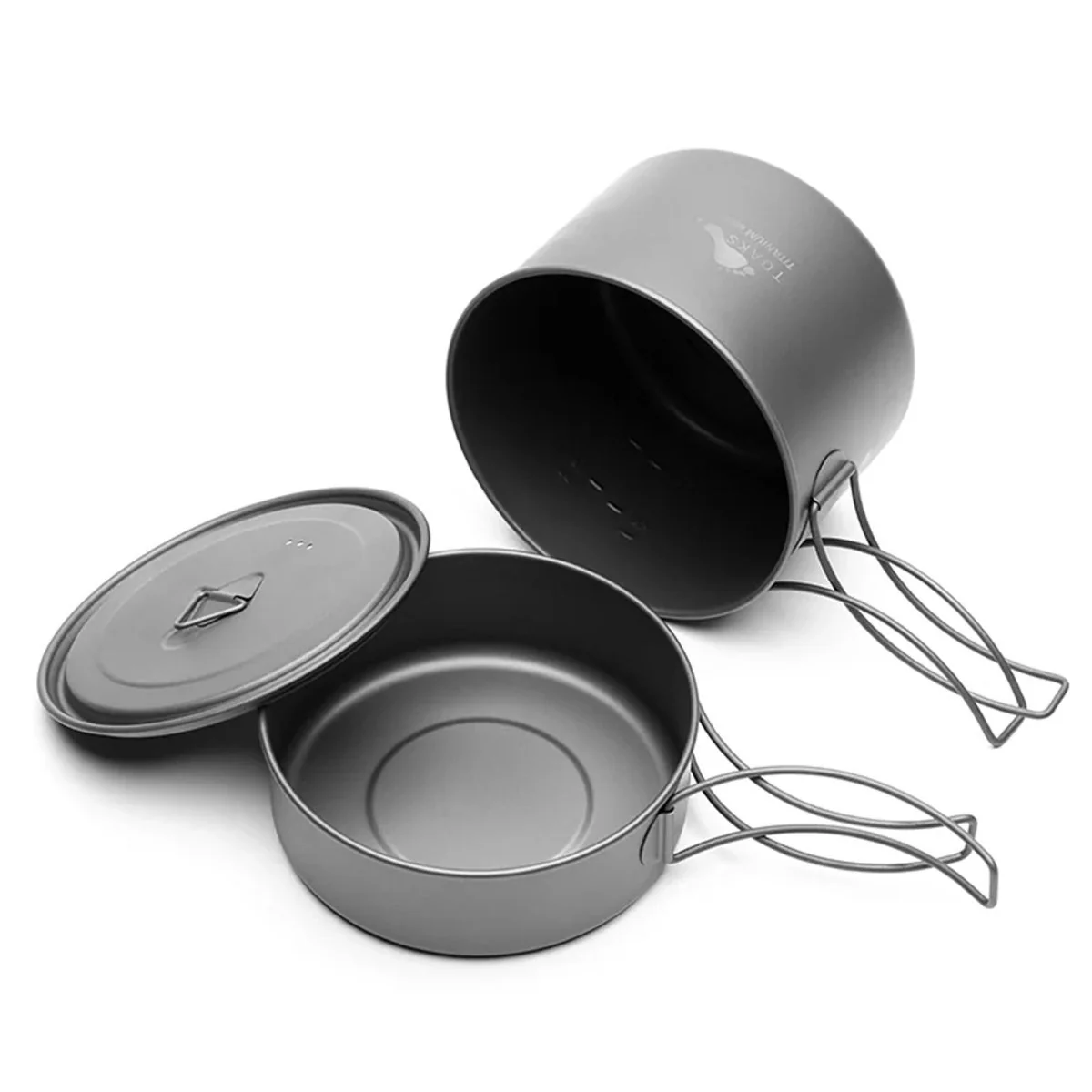TOAKS Titanium Compact Cook Set, POT-800-D115 + PAN-D117 with 1 Lid, 2 Pcs - Image 3