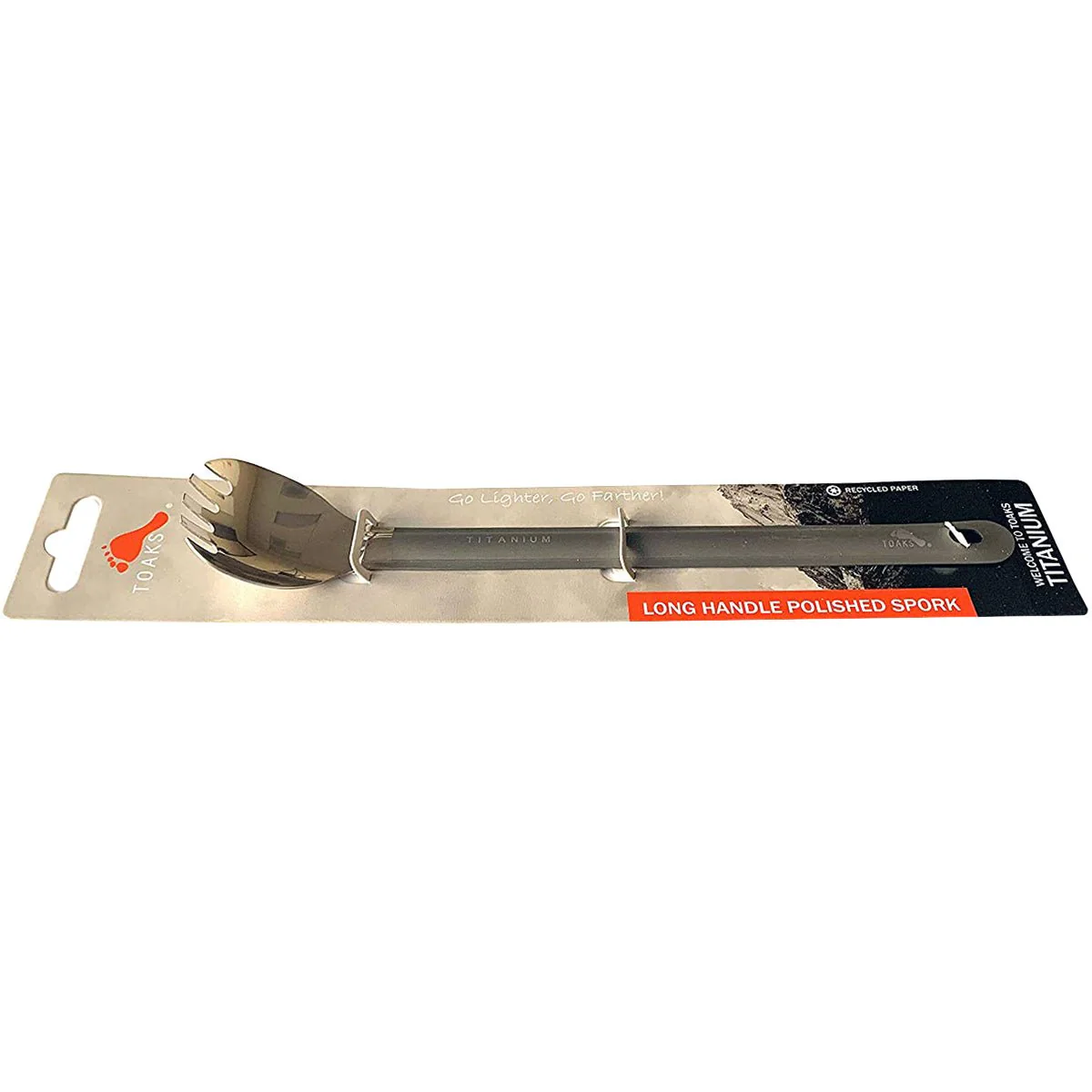 TOAKS Titanium Long Handled Spork with Polished Bowl SLV-14 - Image 2