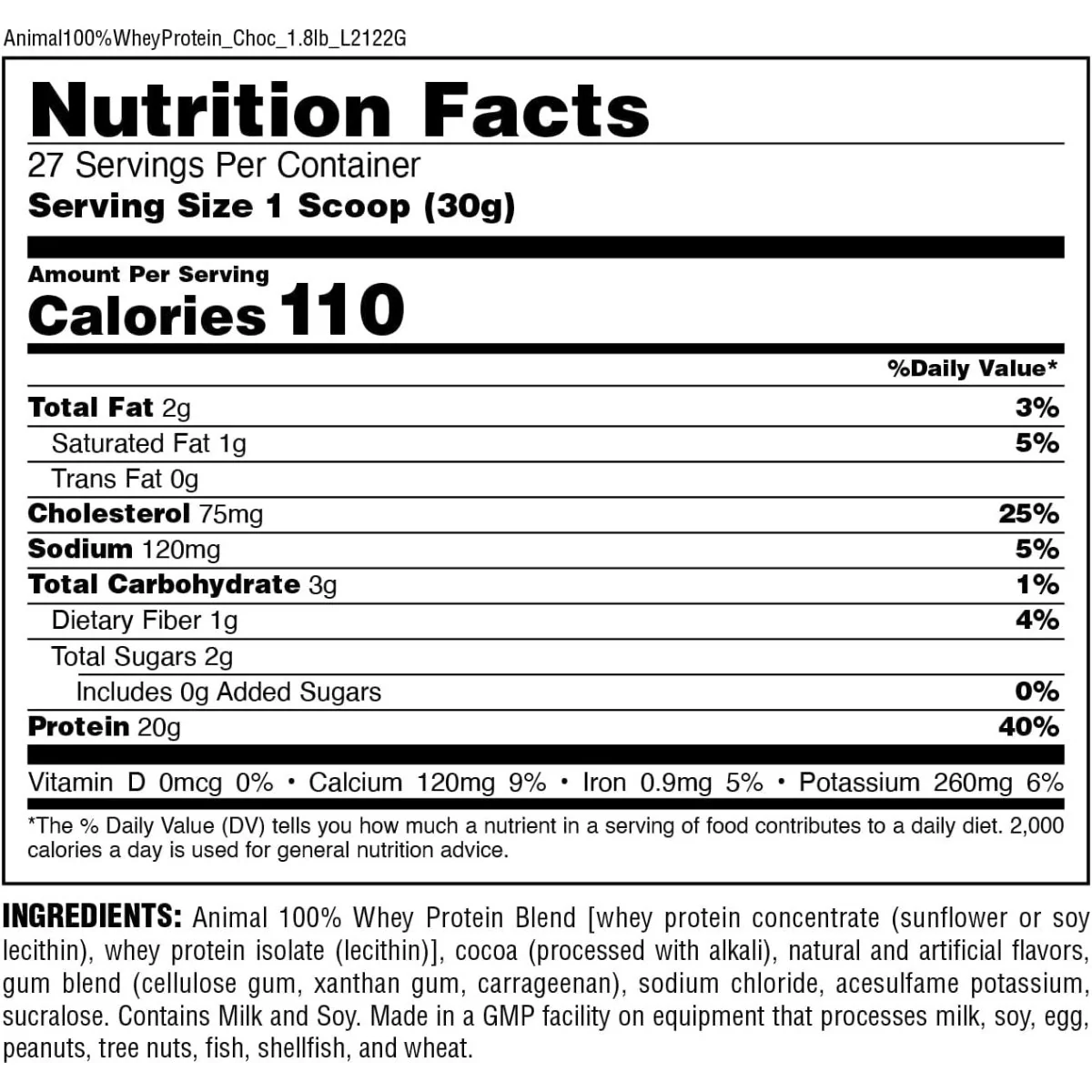 Universal Nutrition Animal 100% Whey Protein Powder - 27 Servings - Image 2