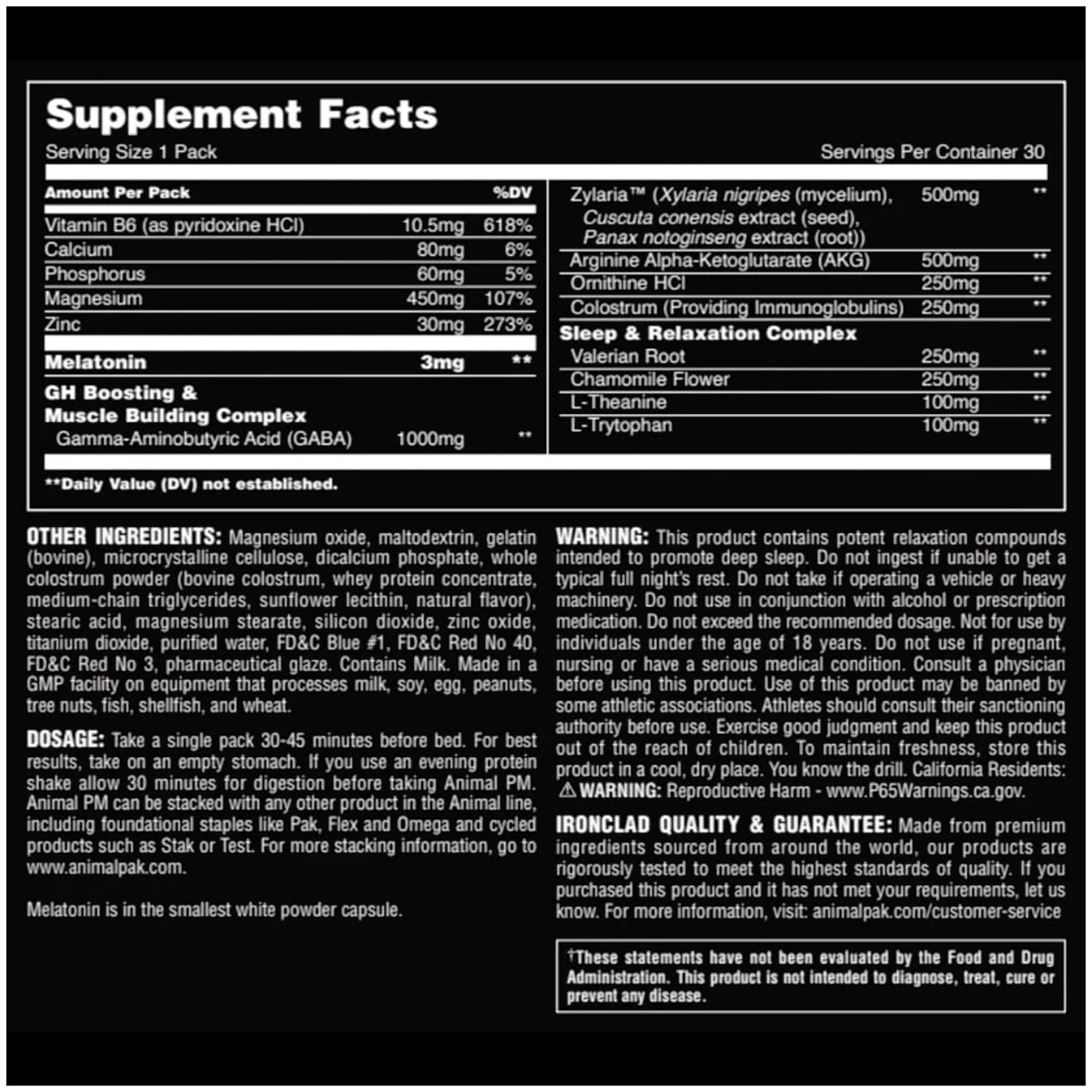 Universal Nutrition Animal PM Sleep Support Supplement - 30 Servings - Image 5
