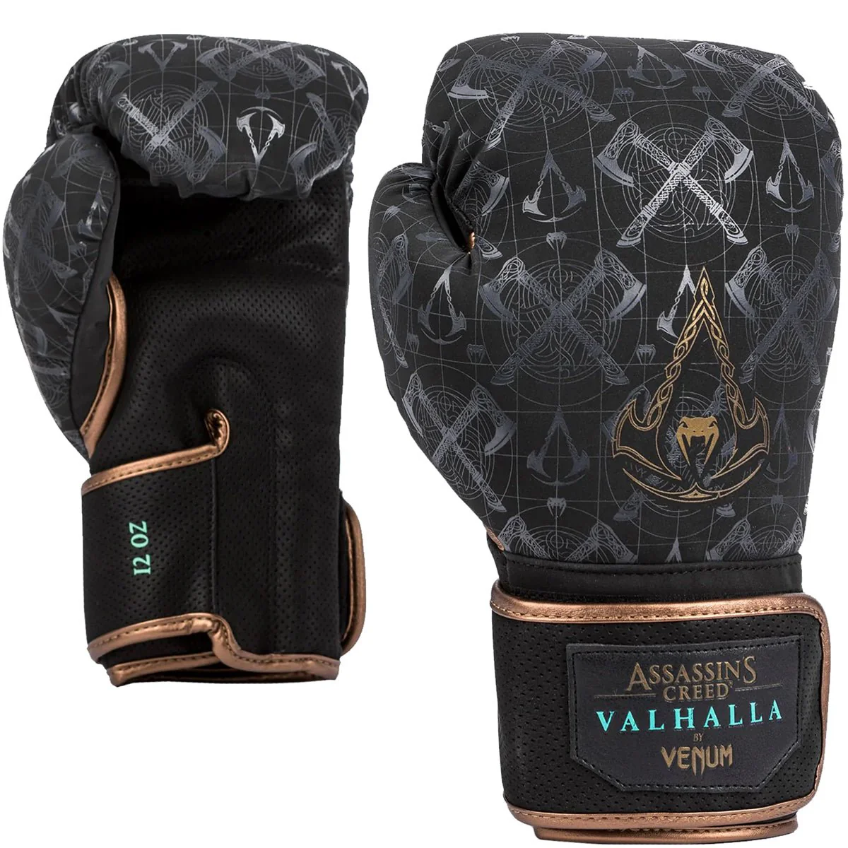 Venum Assassin's Creed Reloaded Hook and Loop Boxing Gloves - Black