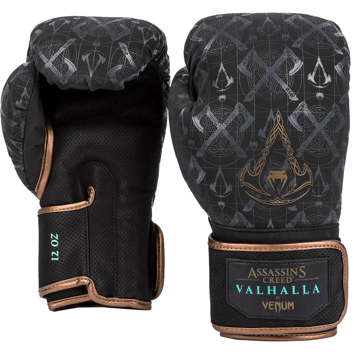 Venum Assassin's Creed Reloaded Hook and Loop Boxing Gloves - Black - Image 3