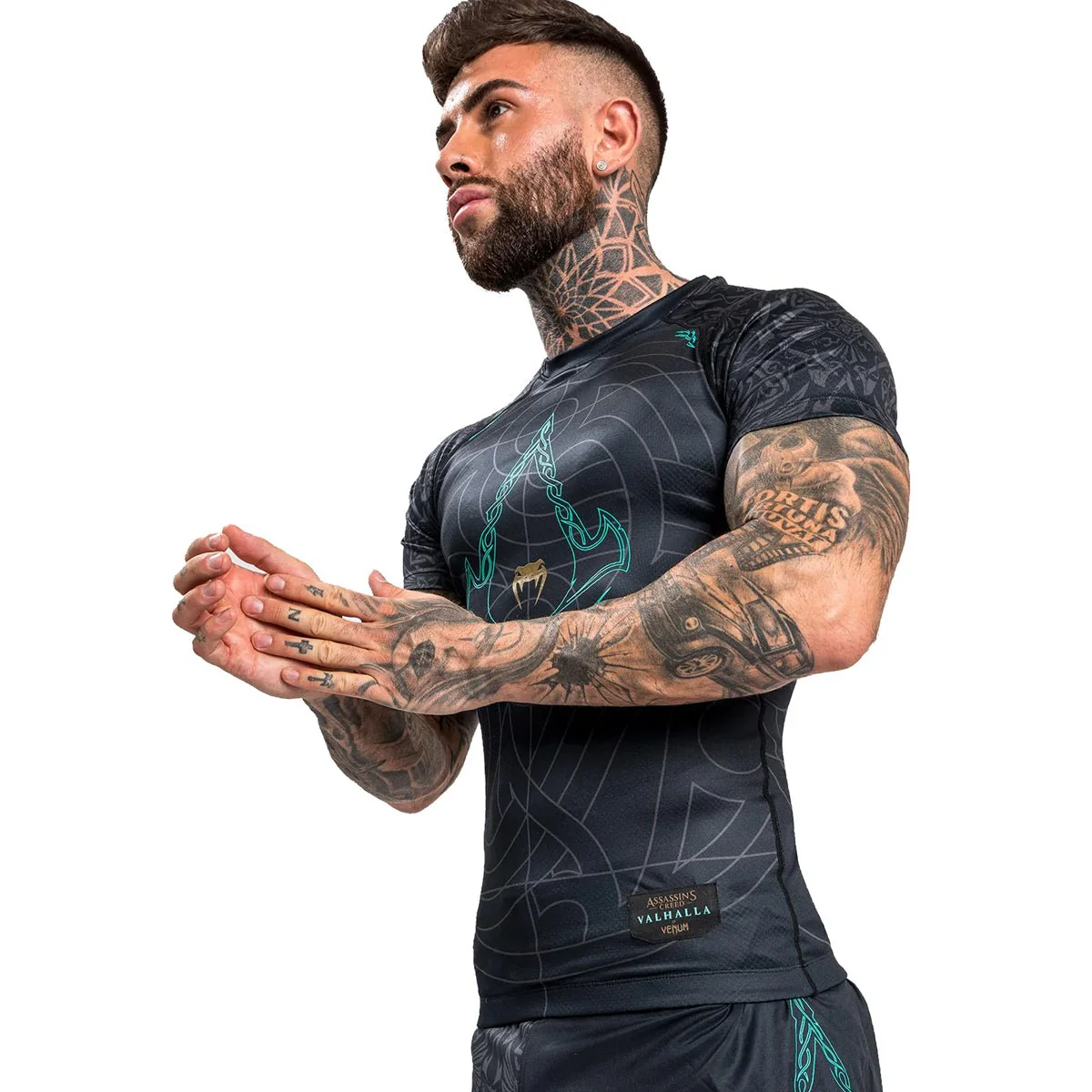 Venum Assassin's Creed Reloaded Short Sleeve Rashguard - Black - Image 2