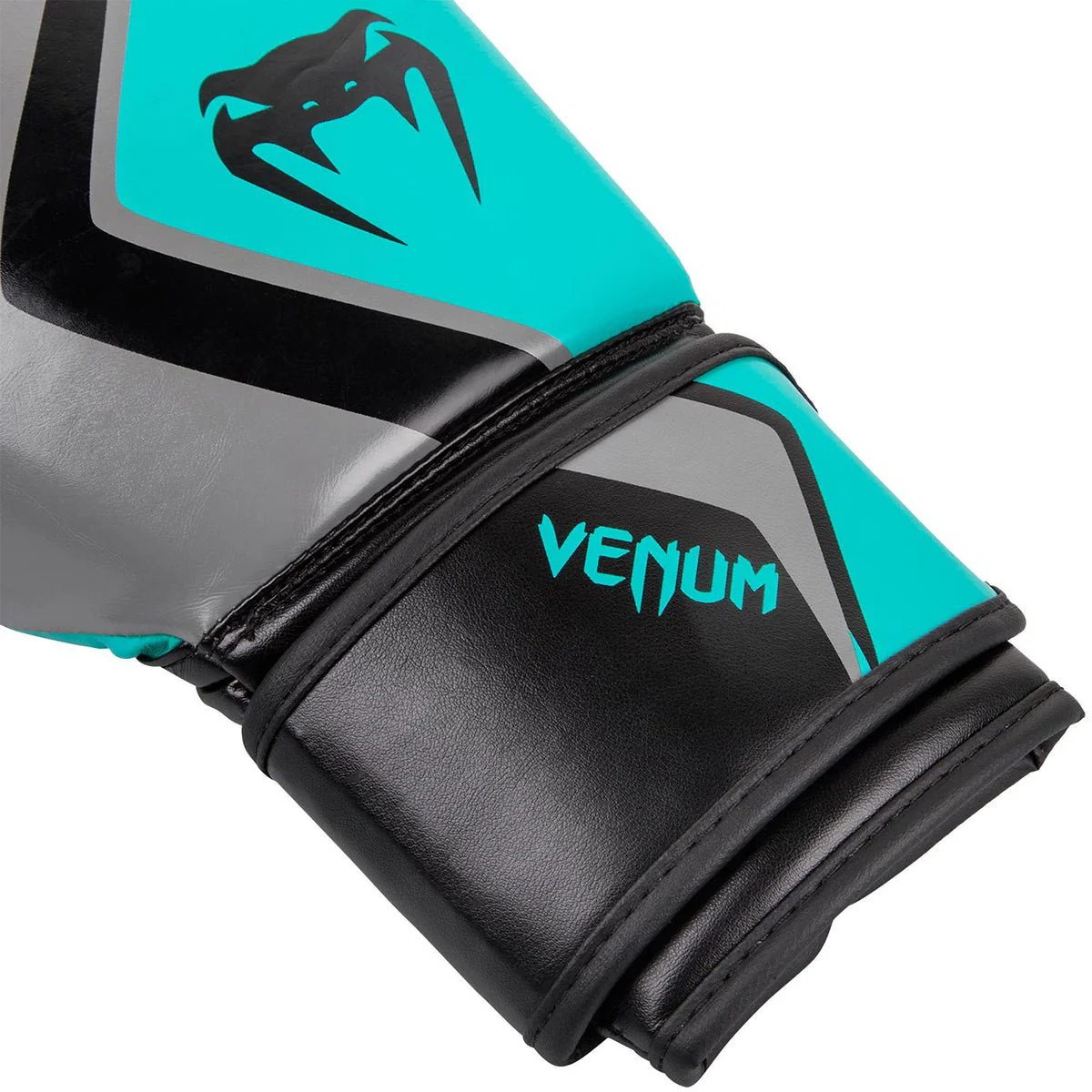 Venum Contender 2.0 Hook and Loop Training Boxing Gloves - Gray/Turquoise/Black - Image 5