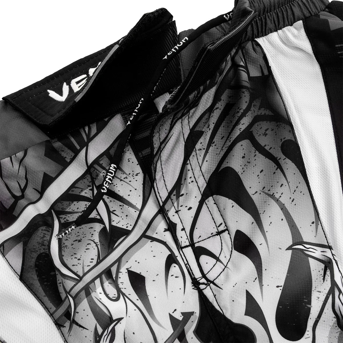 Venum Devil Lightweight MMA Fight Shorts - White/Black - Image 6