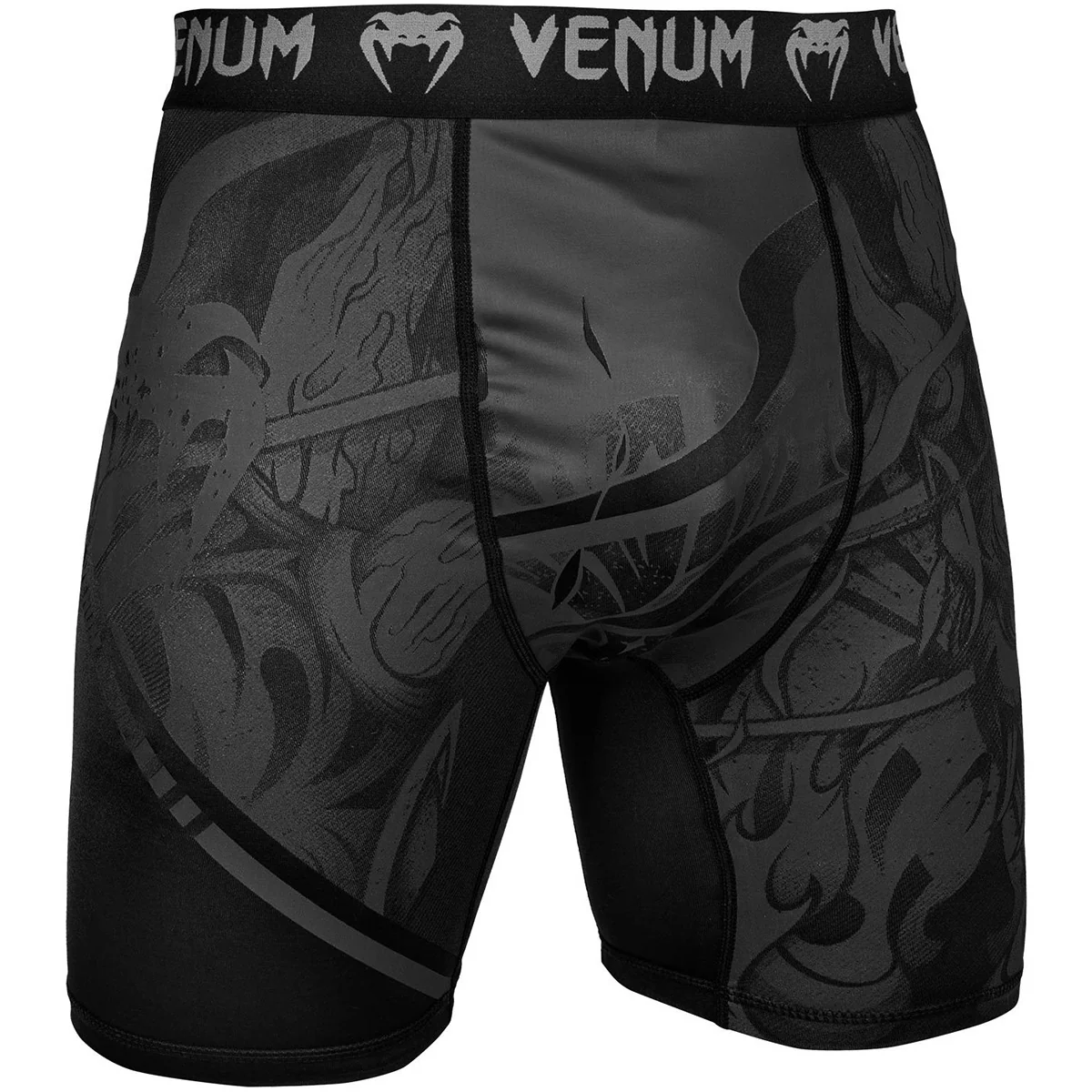 Venum Devil MMA Compression Shorts - Black/Black - Image 2