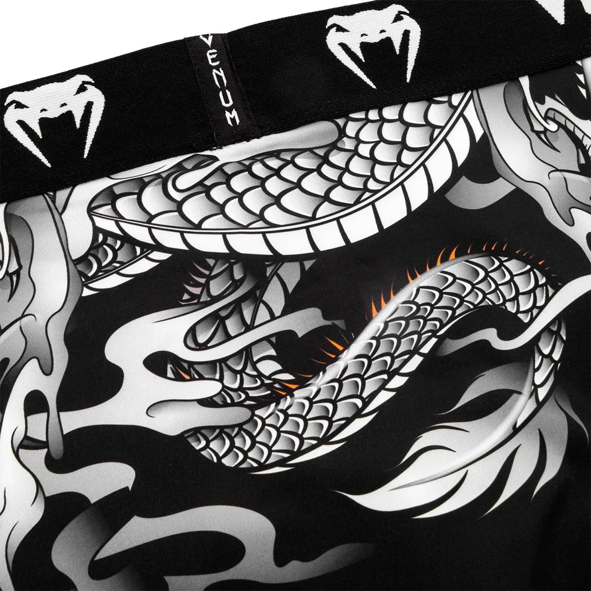 Venum Dragon's Flight Boxer Shorts - Black/White - Image 4