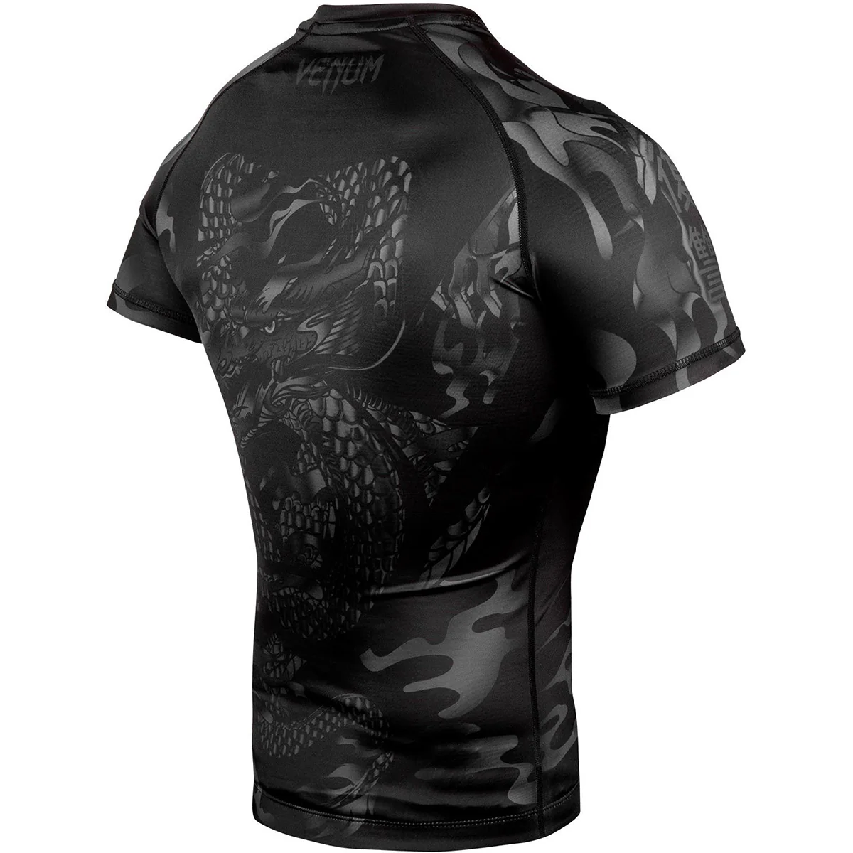 Venum Dragon's Flight Short Sleeve Compression Rashguard - Black/Black - Image 4