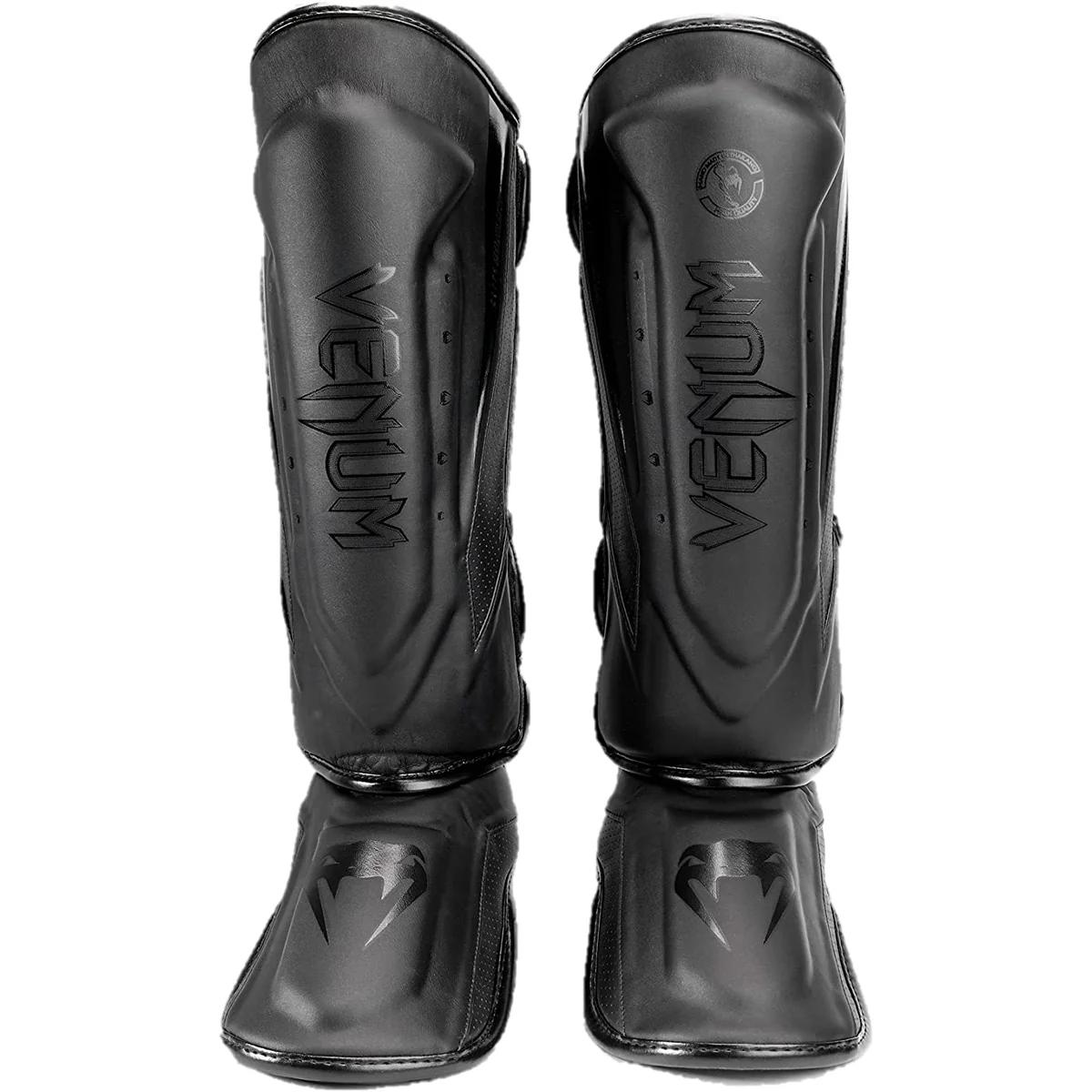 Venum Elite Evo Protective Shin Instep Guards - Black/Black - Image 2