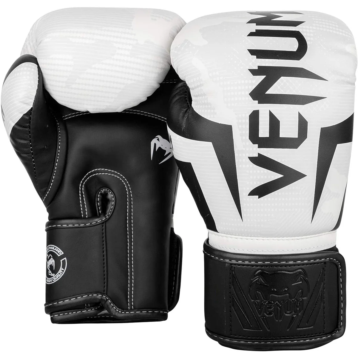 Venum Elite Hook and Loop Training Boxing Gloves - White/Camo - Image 2