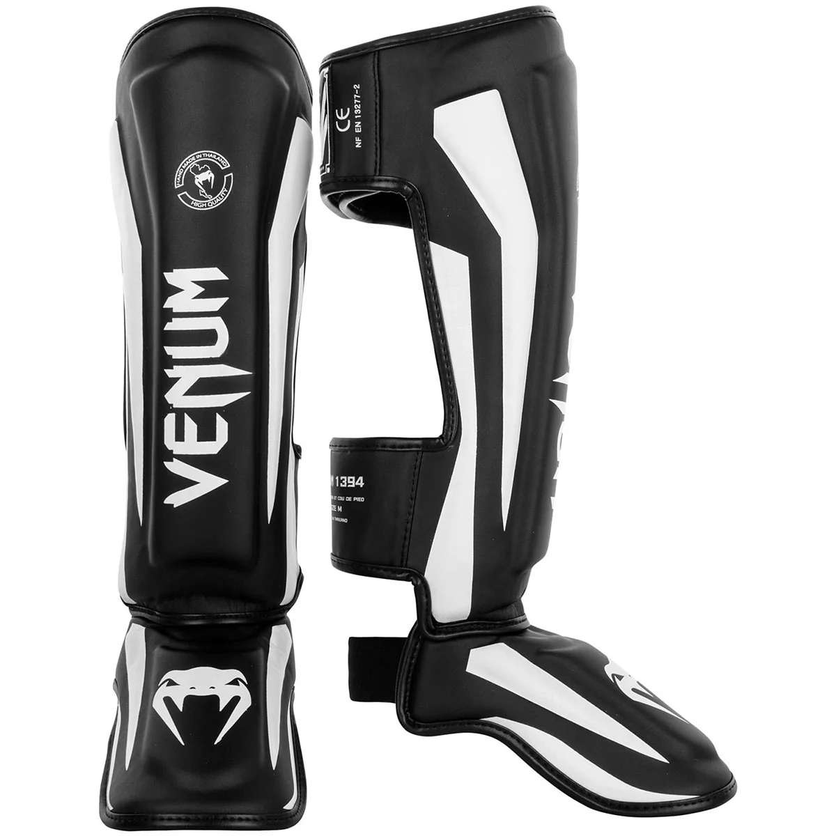 Venum Elite Lightweight Standup Protective MMA Shin Guards - Black/White