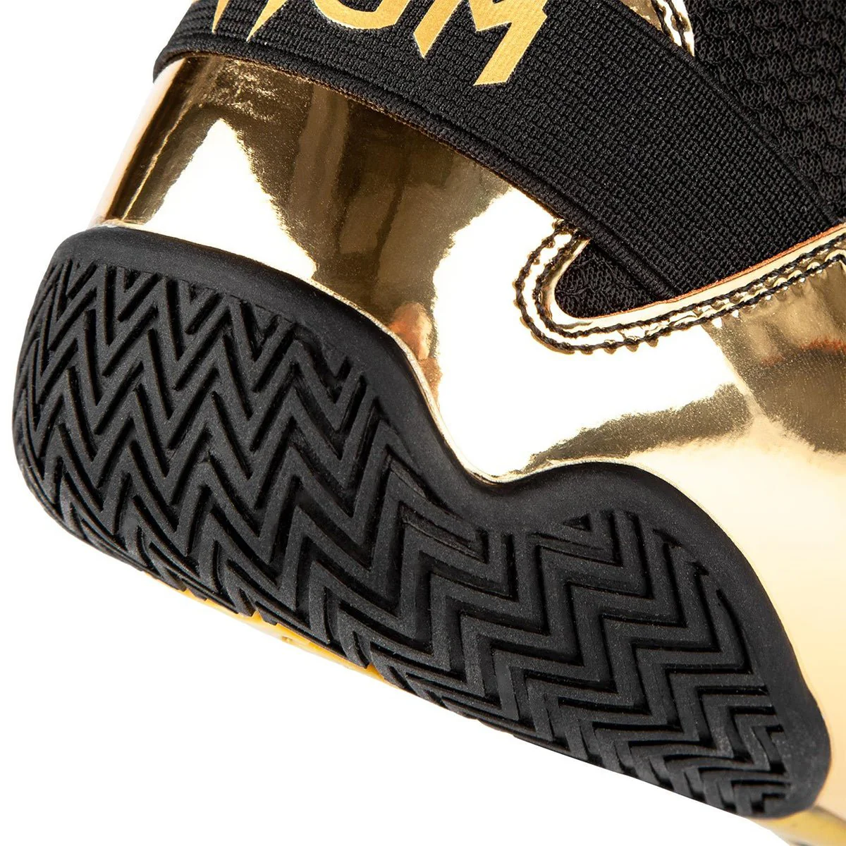 Venum Elite Professional Boxing Shoes - Black/Gold - Image 7