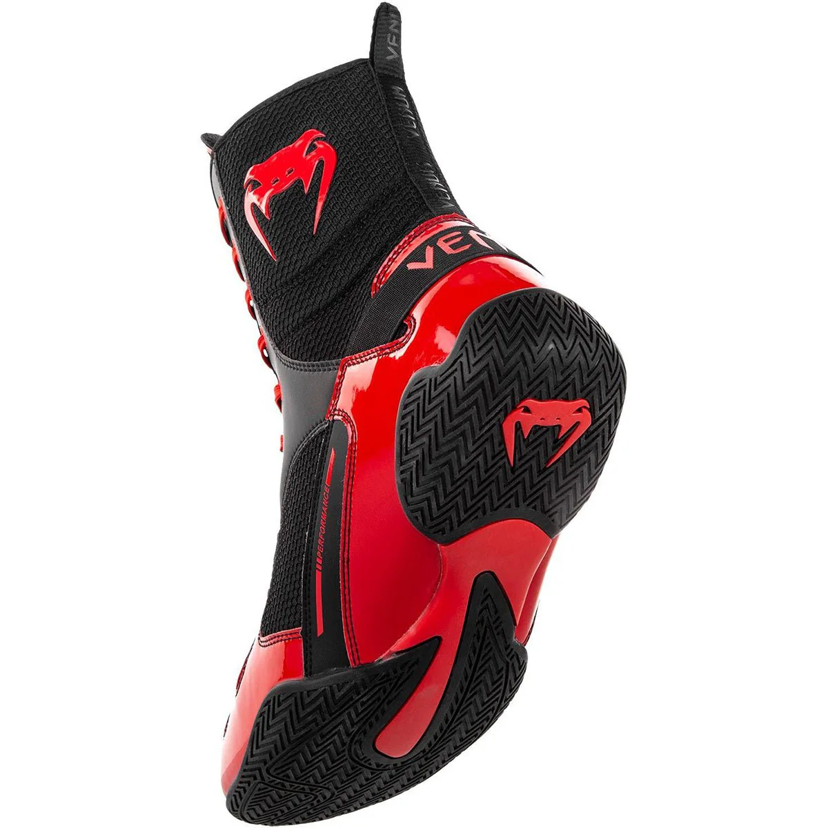 Venum Elite Professional Boxing Shoes - Black/Red - Image 4