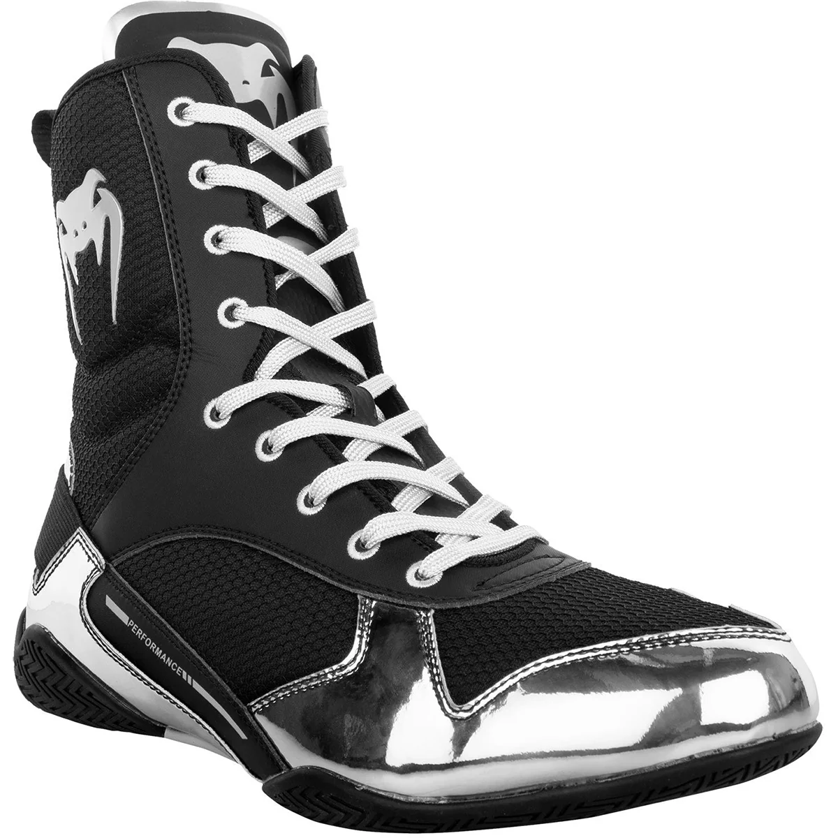 Venum Elite Professional Boxing Shoes - Black/Silver